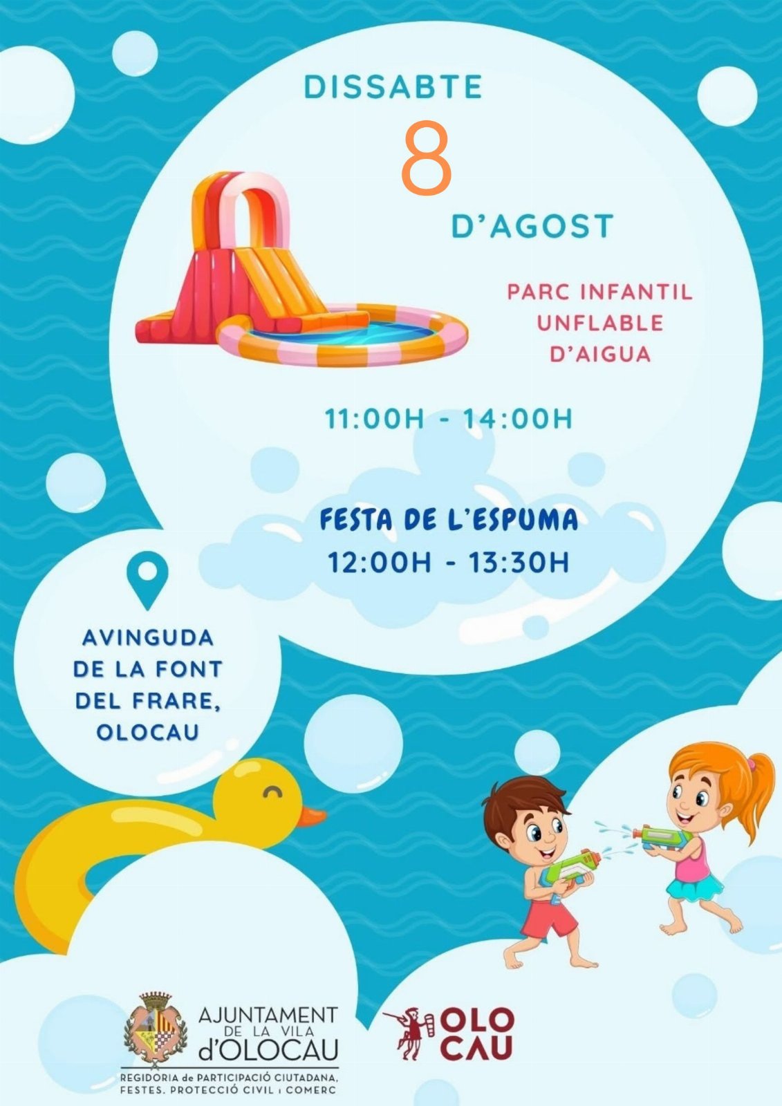 Parque infantil hinchable de agua y Fiesta de la espuma (Fiestas en honor a San Roque)