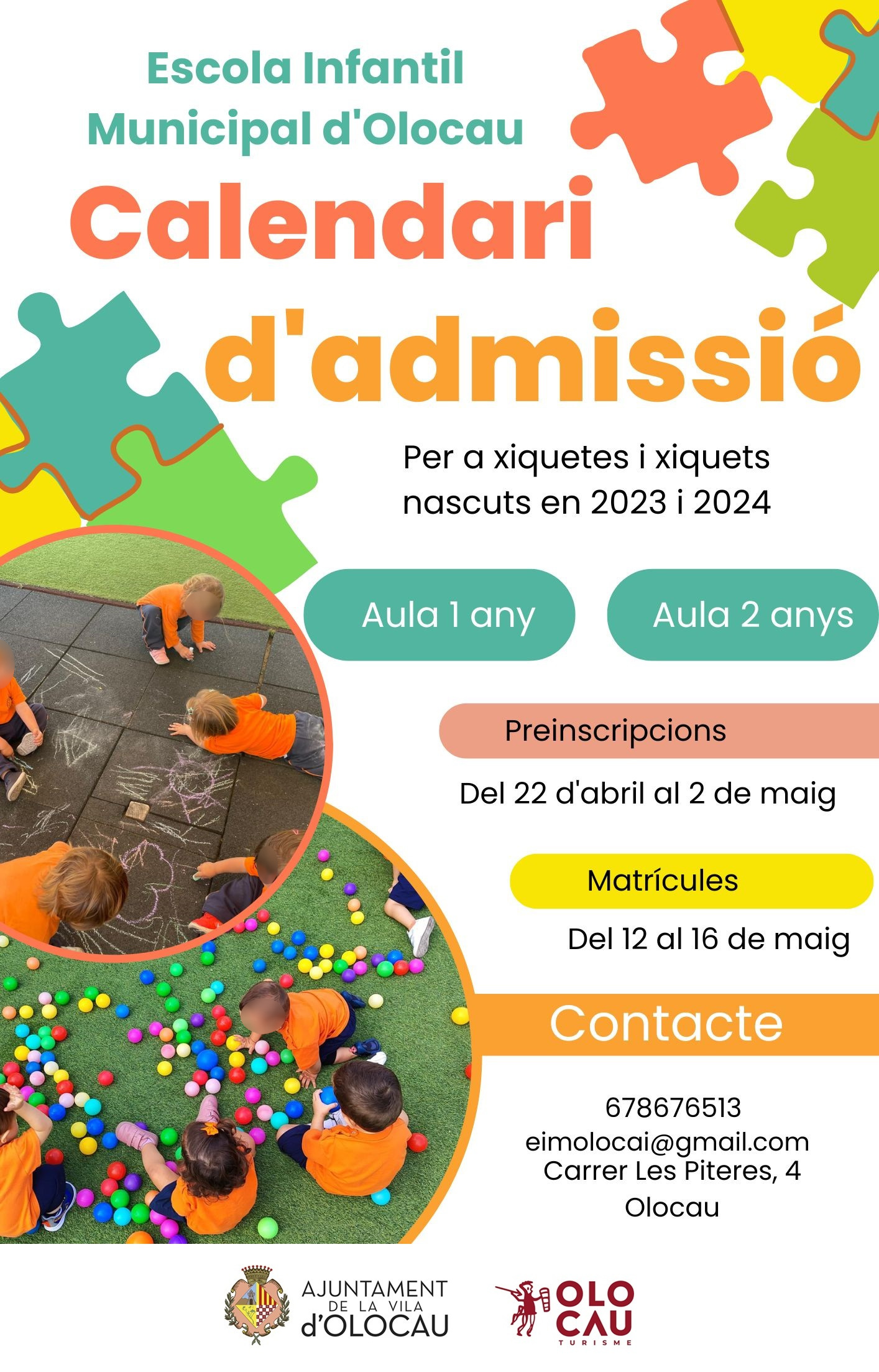 Cartel Escuela Infantil Municipal Olocau 1