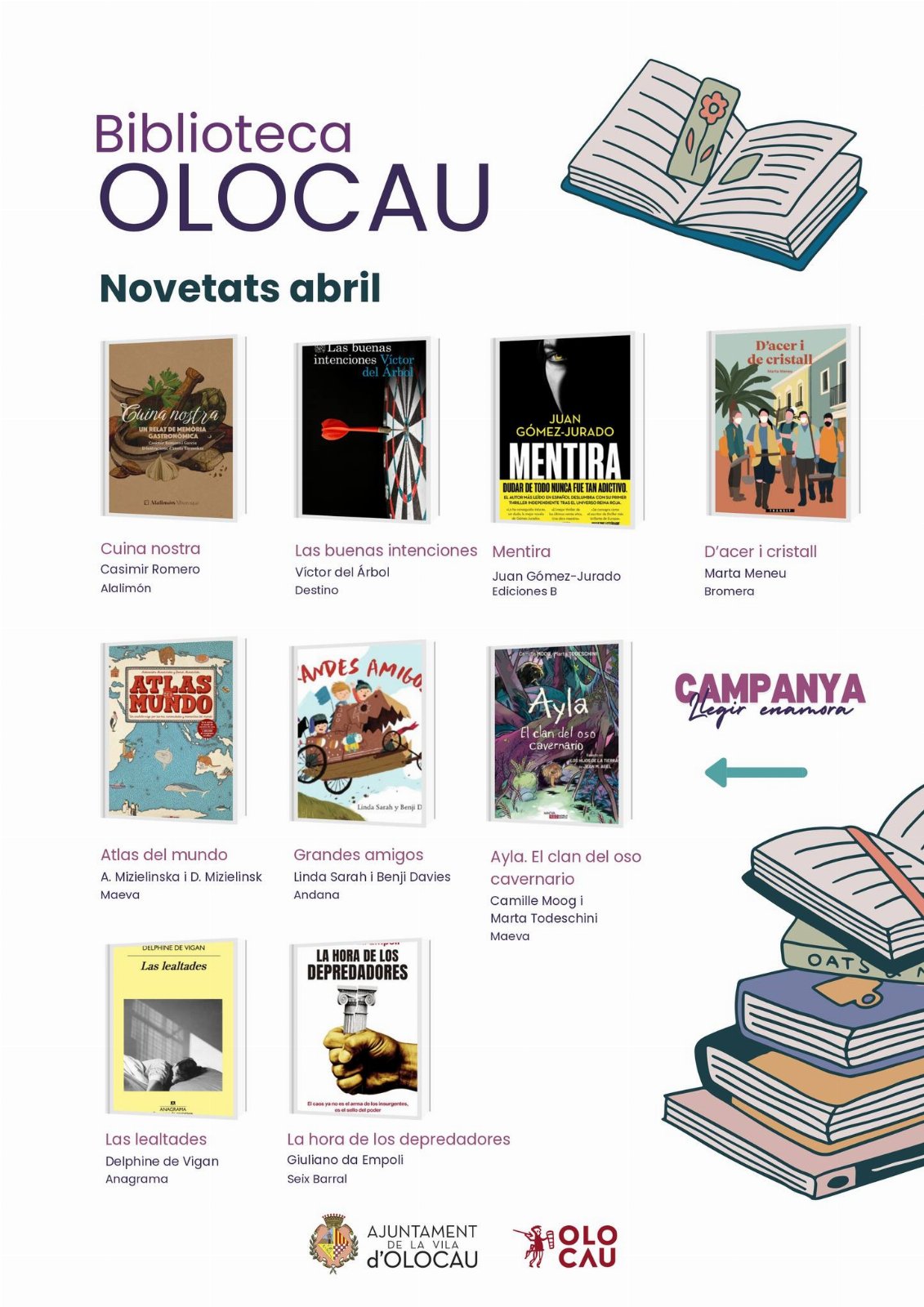 Novetats abril 2026 Biblioteca Olocau