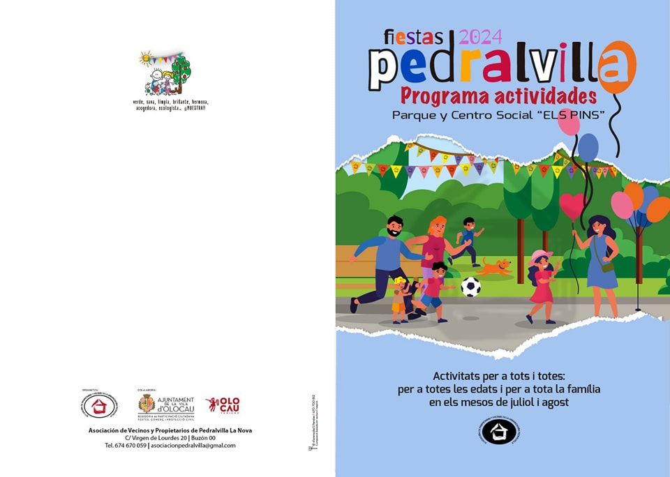 Programa fiestas verano Pedralvilla - 1 Olocau