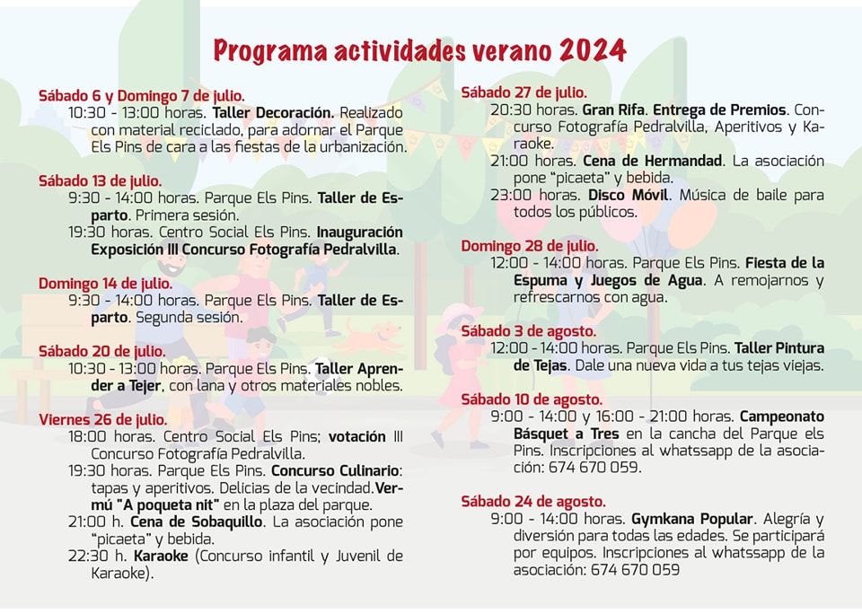 Programa fiestas verano Pedralvilla - 2 Olocau