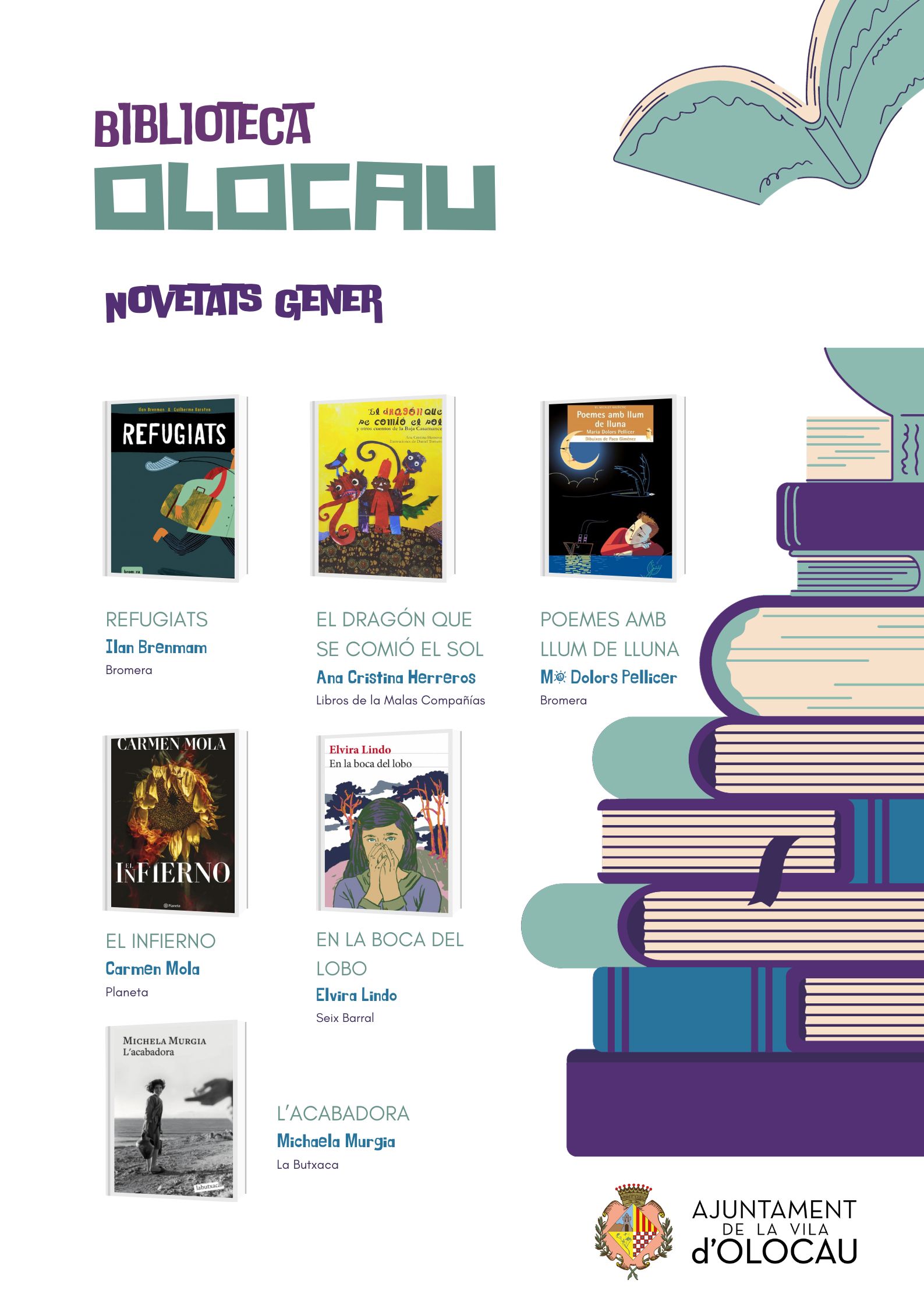 Novedades Biblioteca Olocau Enero 2024