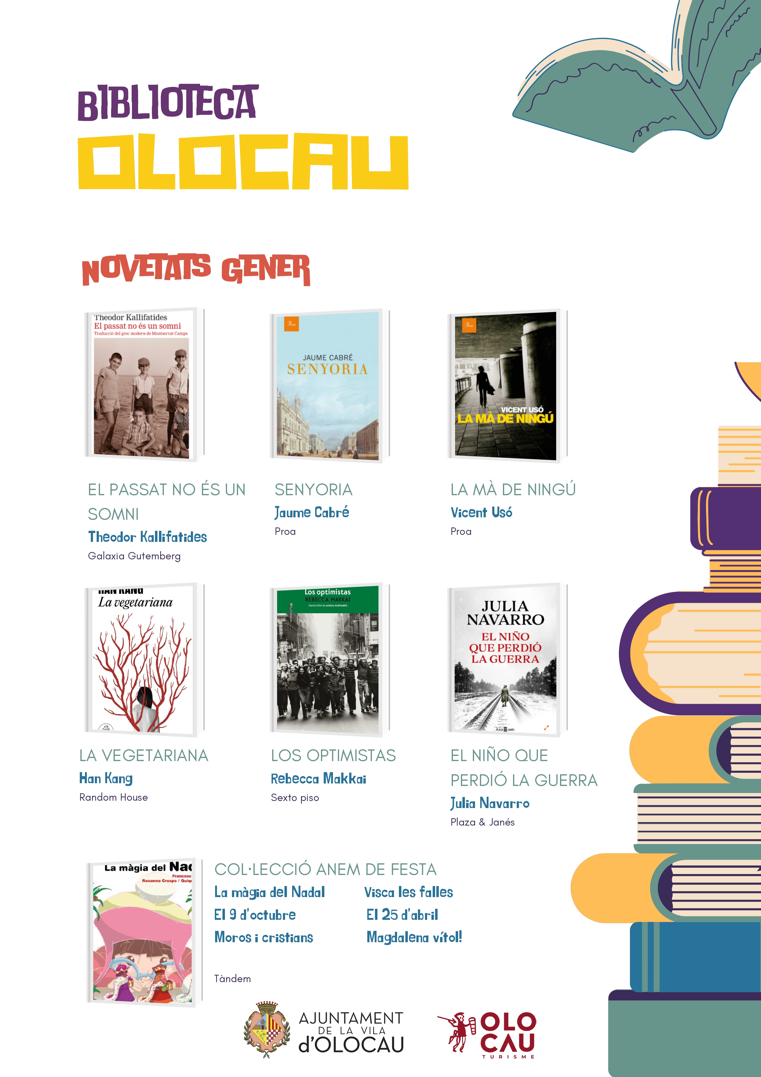 Cartel novedades Biblioteca Olocau enero 2025