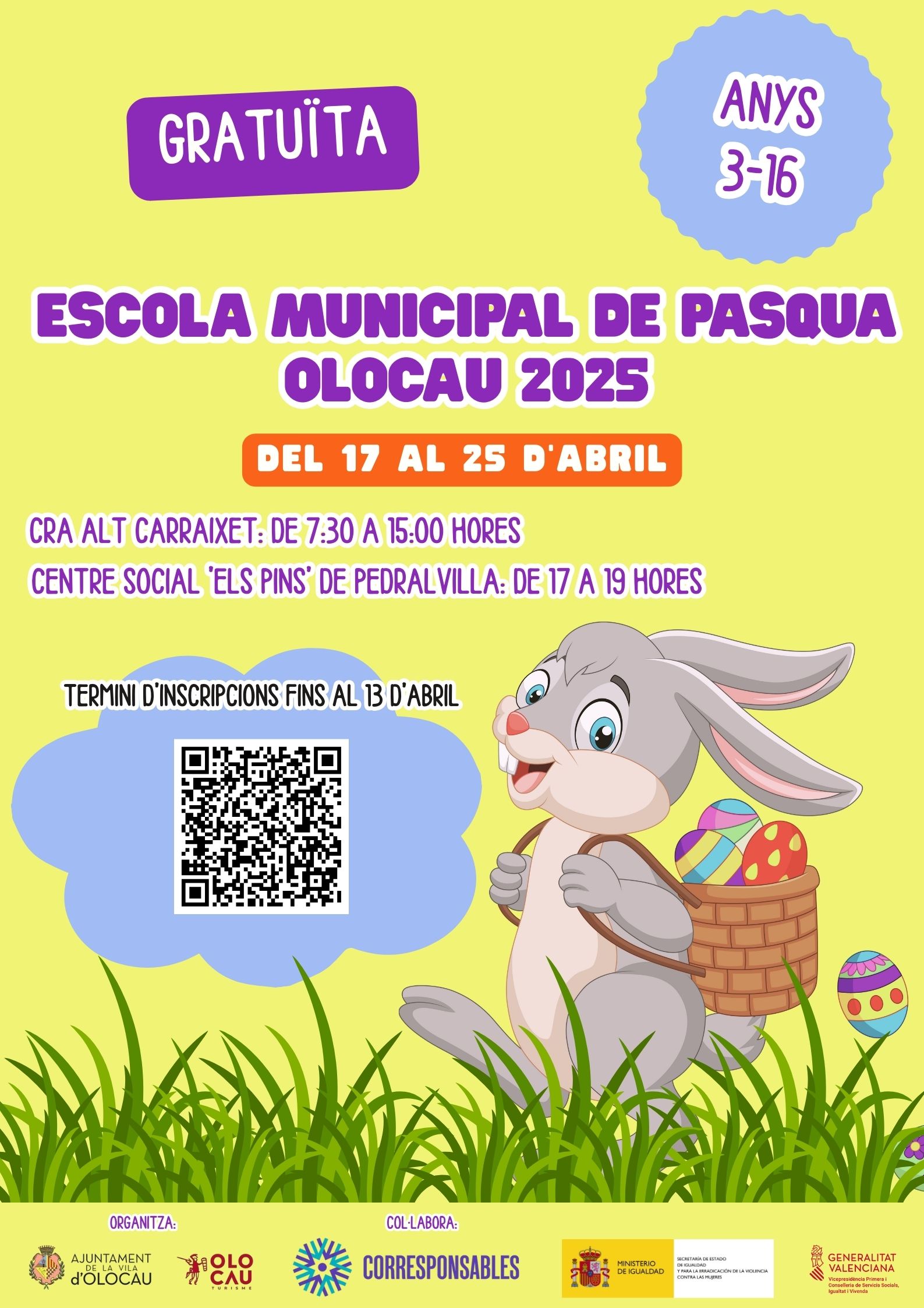 Cartel Escuela Municipal de Pascua Olocau 2025