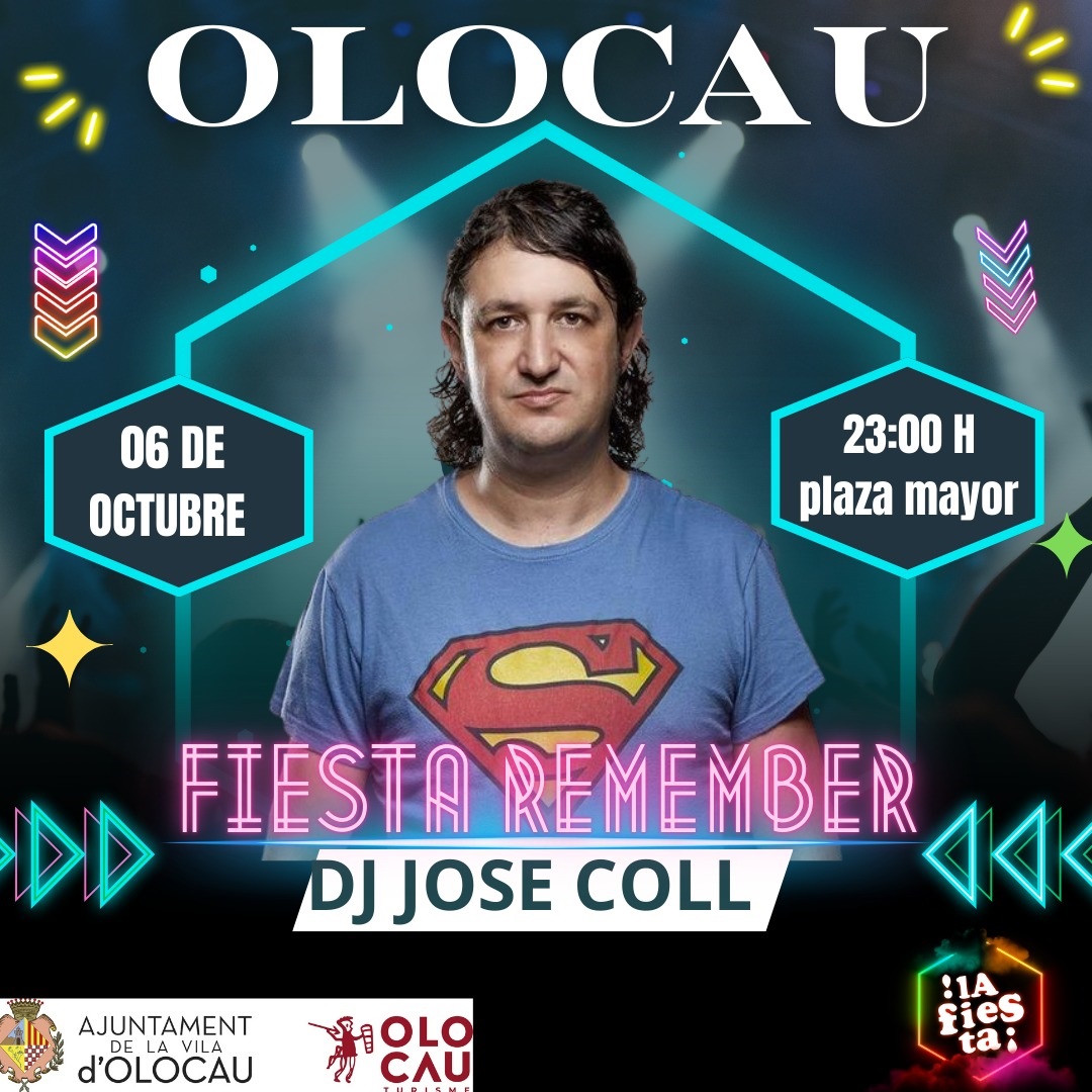 Cartel Fiesta Remember con la participación del DJ José Coll Olocau