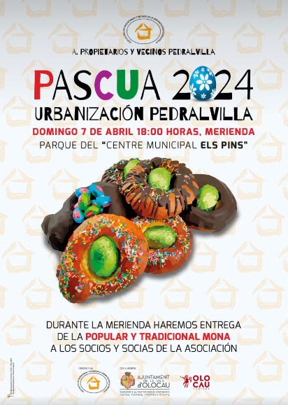 Cartel merienda al aire libre Pascua Pedralvilla Olocau