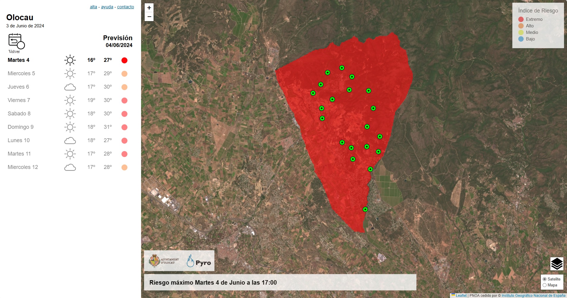 Riesgo incendios - Previsi&oacute;n