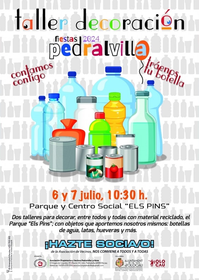 Cartel taller de decoraci&oacute;n (Fiestas de Verano de Pedralvilla) Olocau