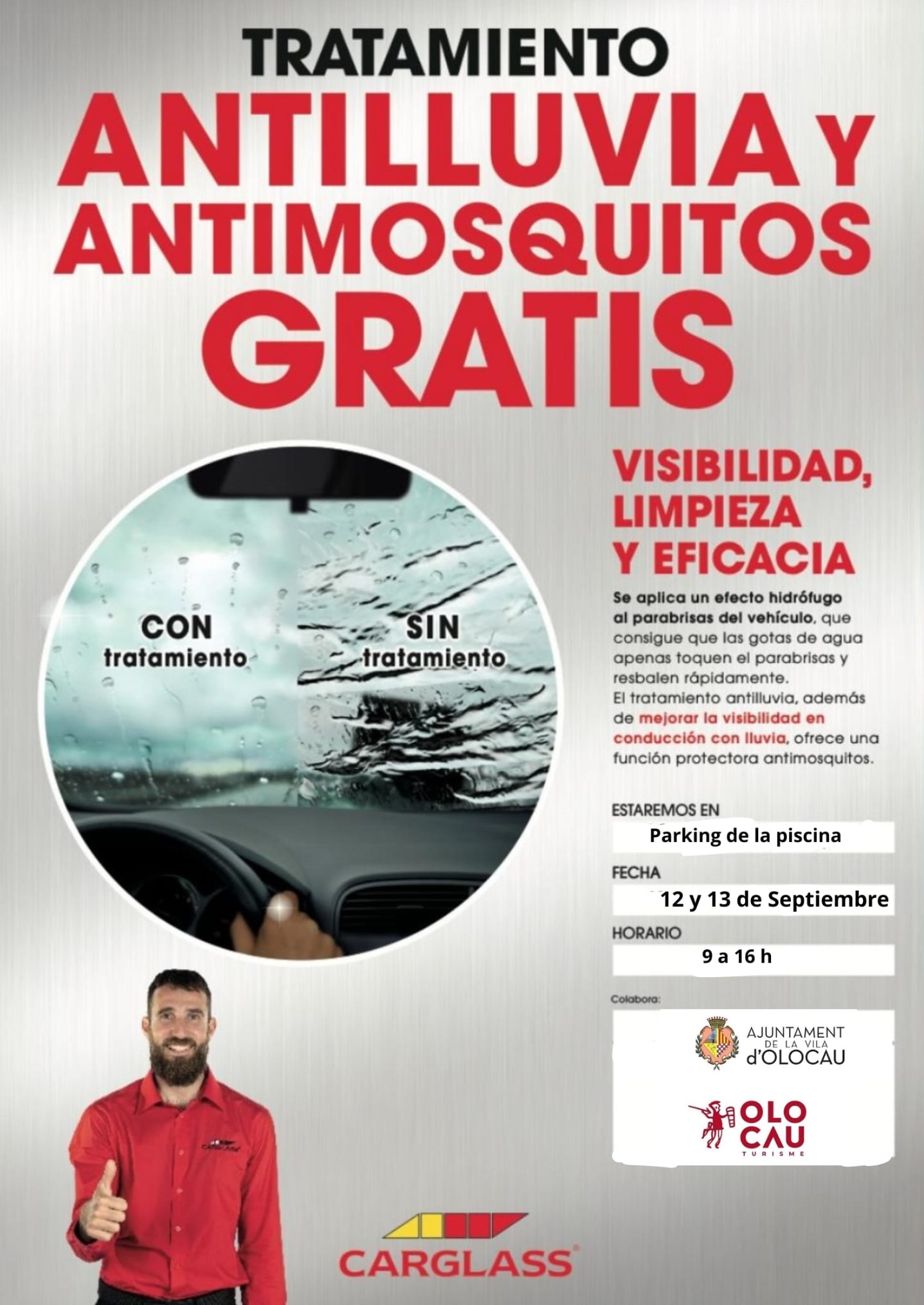 Cartel campaña seguridad vial Carglass Olocau