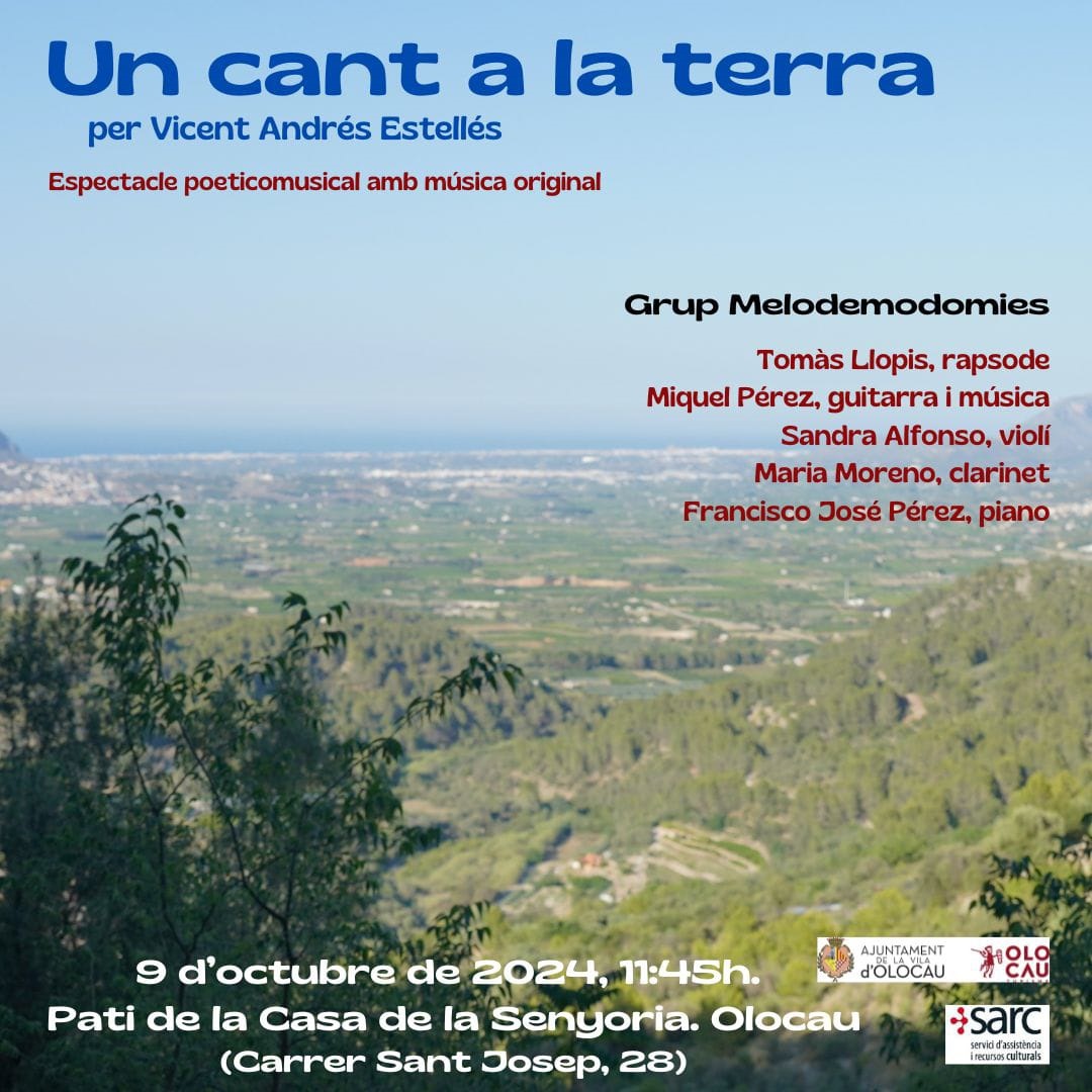 Cartel espectáculo Un cant a la terra Olocau