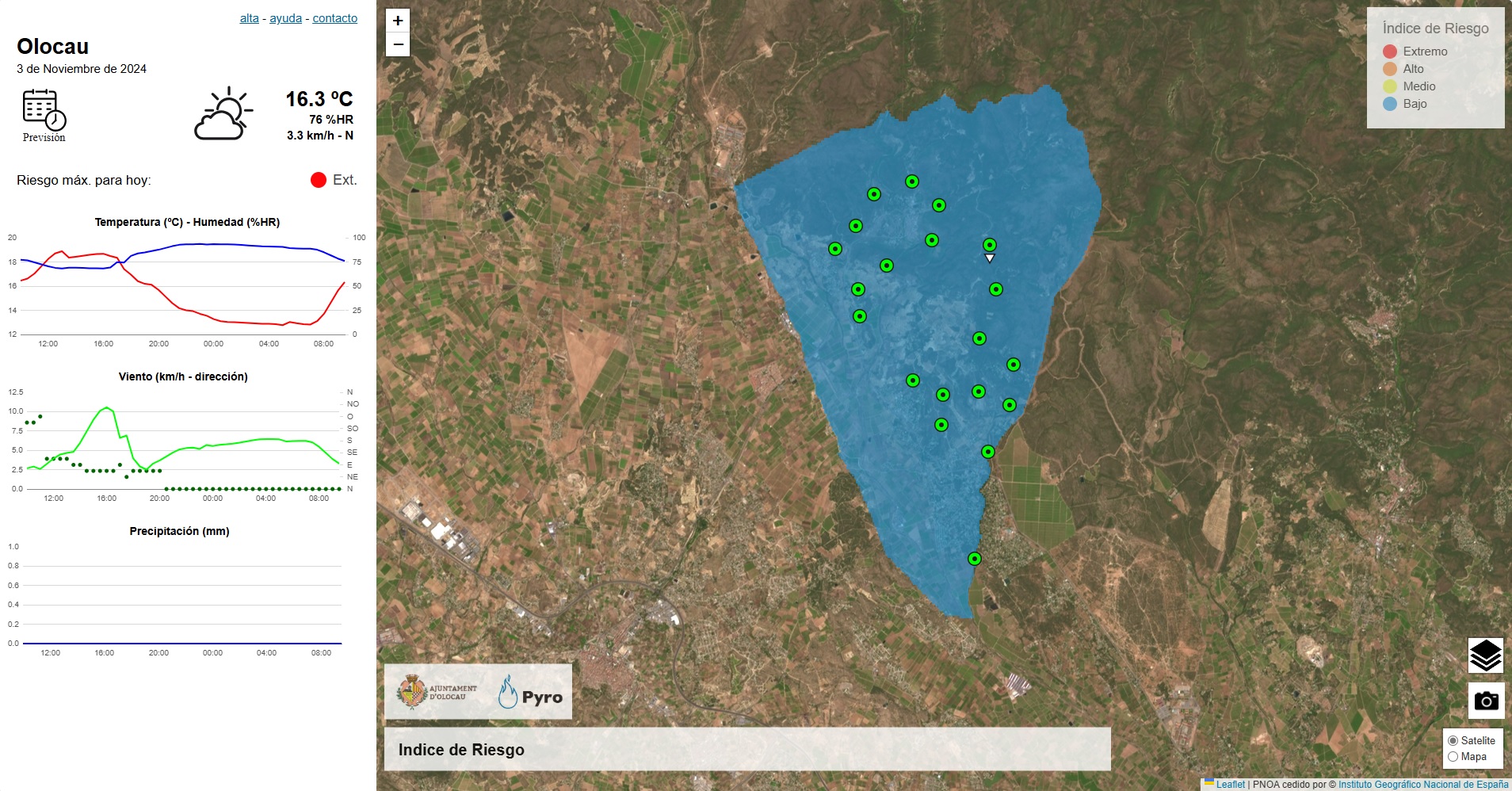 Riesgo incendios 3 noviembre