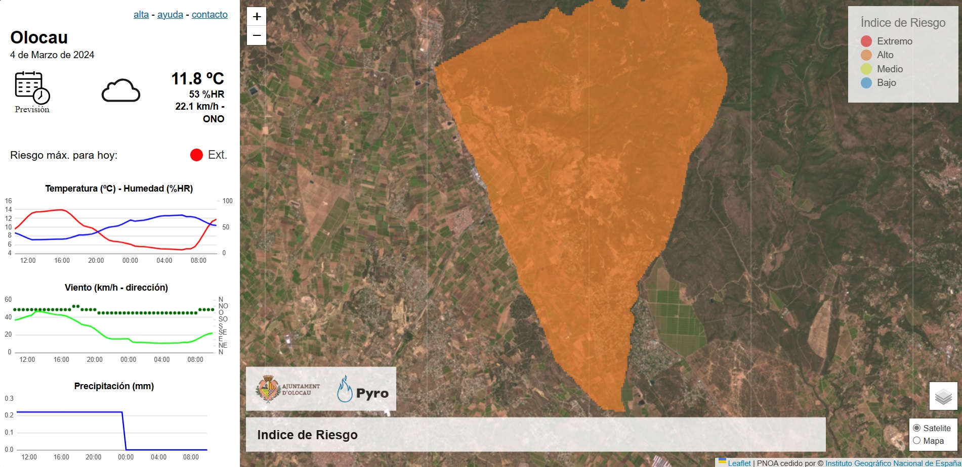 Aviso por riesgo extremo incendios