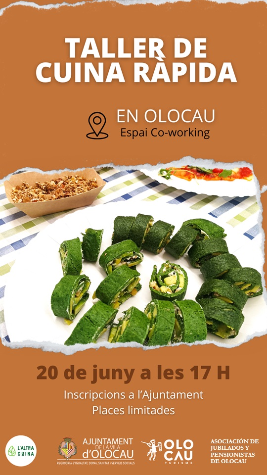 Cartel taller nutricional de cocina r&aacute;pida y saludable Olocau