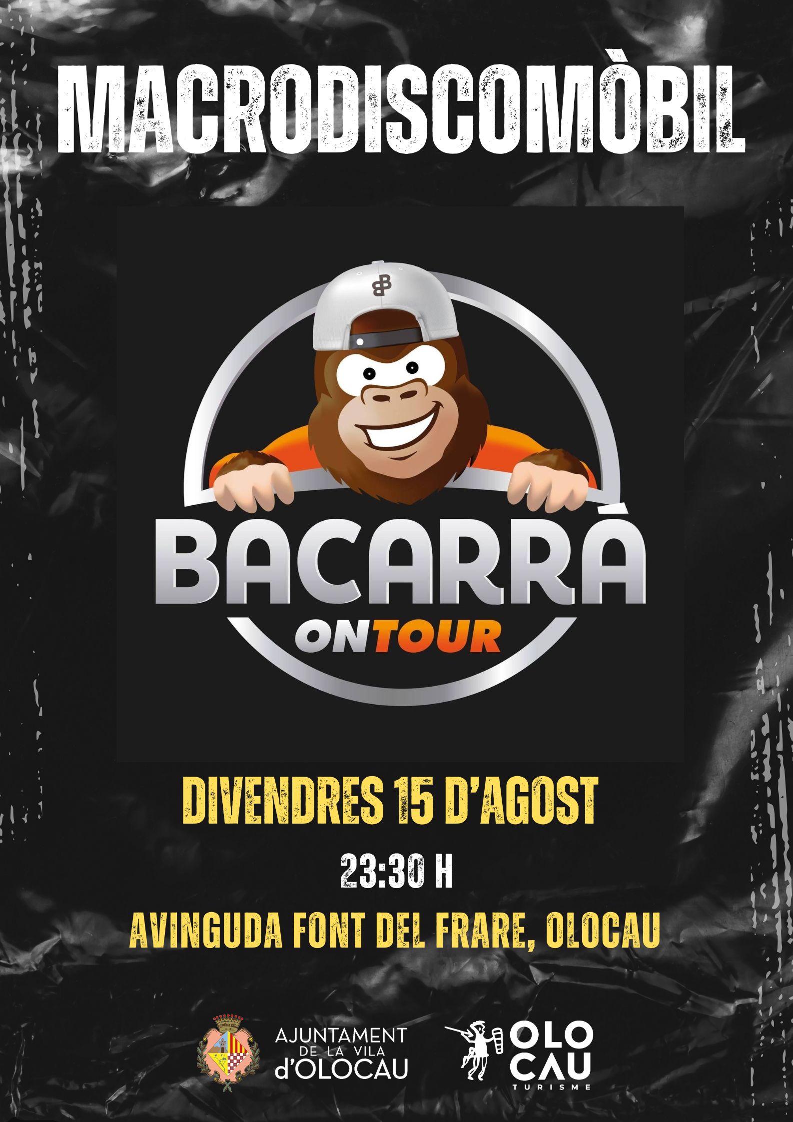 Cartel macrodiscom&oacute;vil Bacarr&aacute; On Tour Olocau