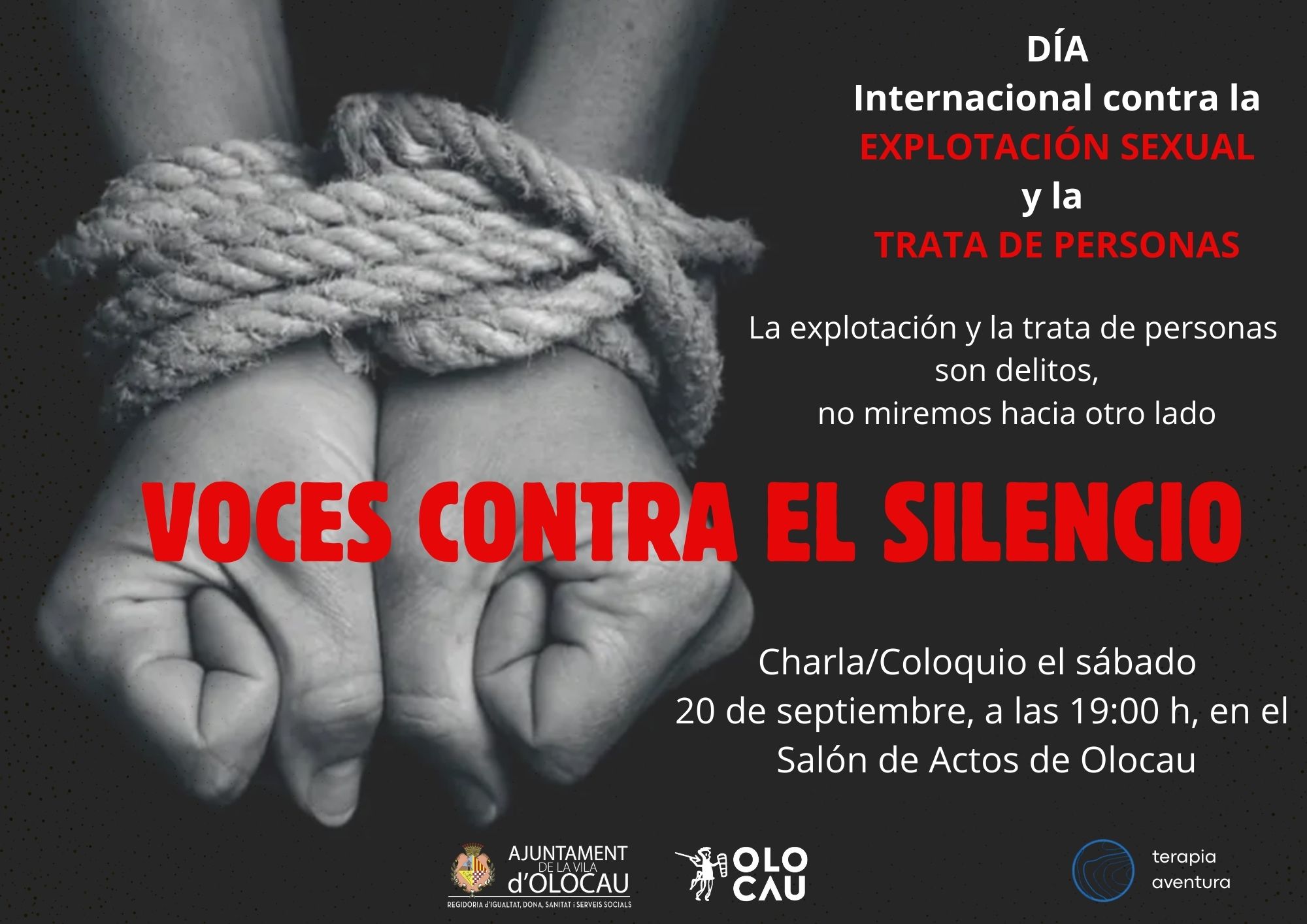 Cartel charla-coloquio Voces contra el silencio Olocau