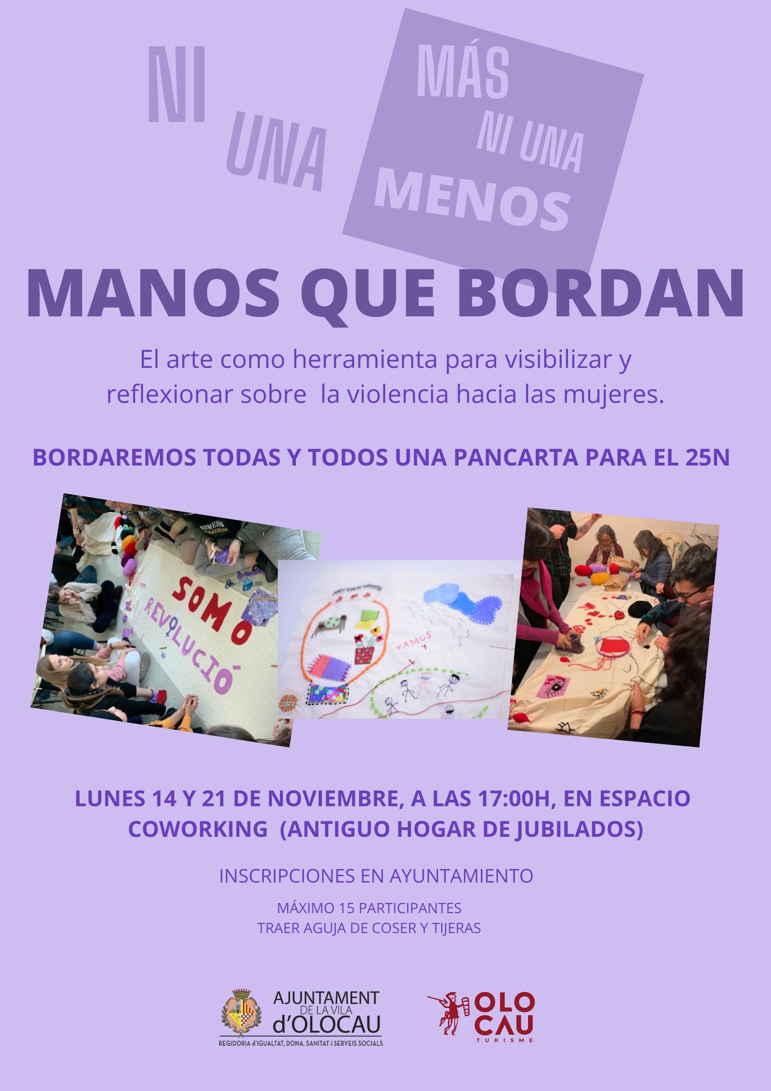 Cartel Taller 'Manos que bordan' Olocau