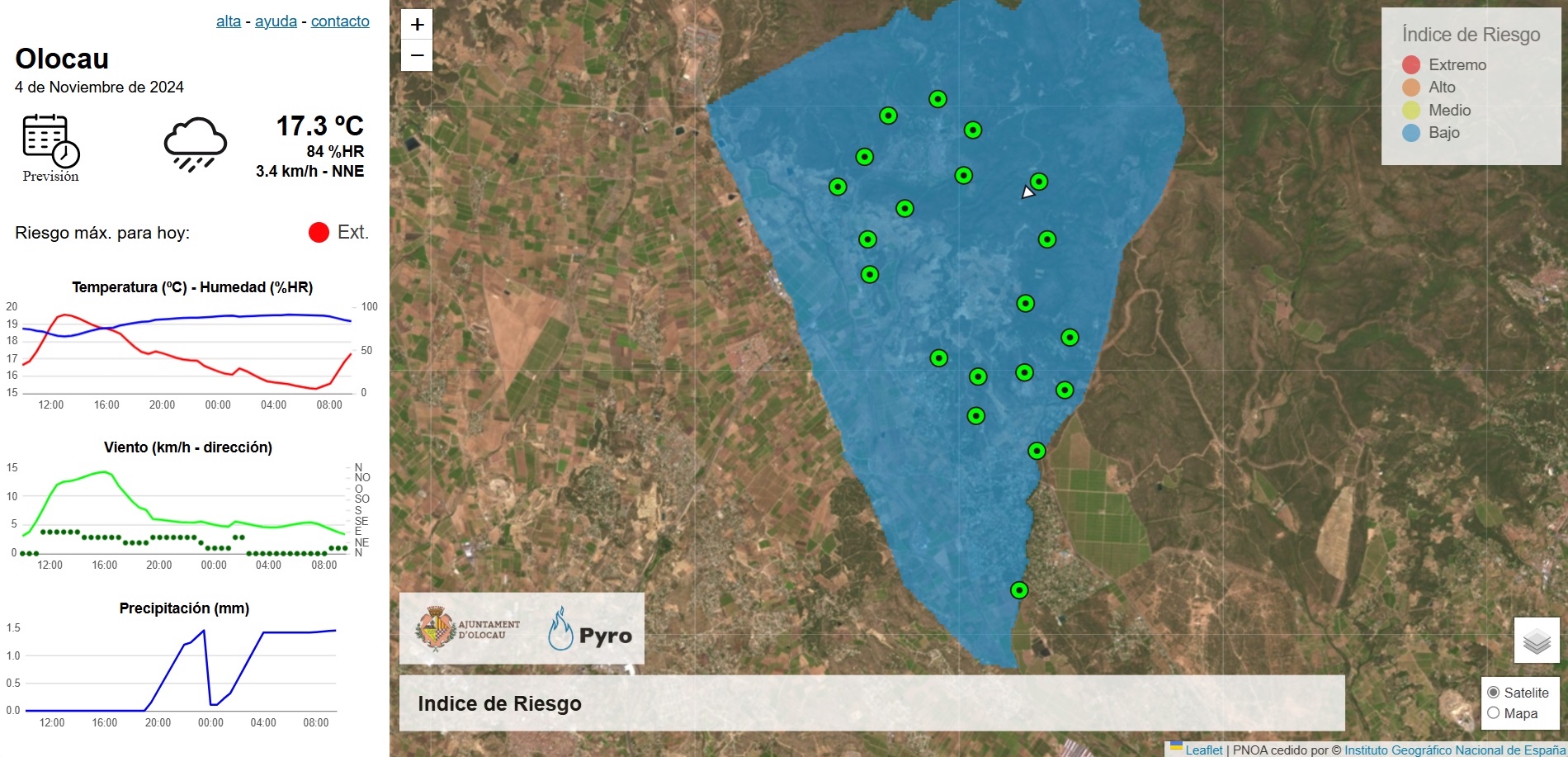 Riesgo incendios 4 noviembre