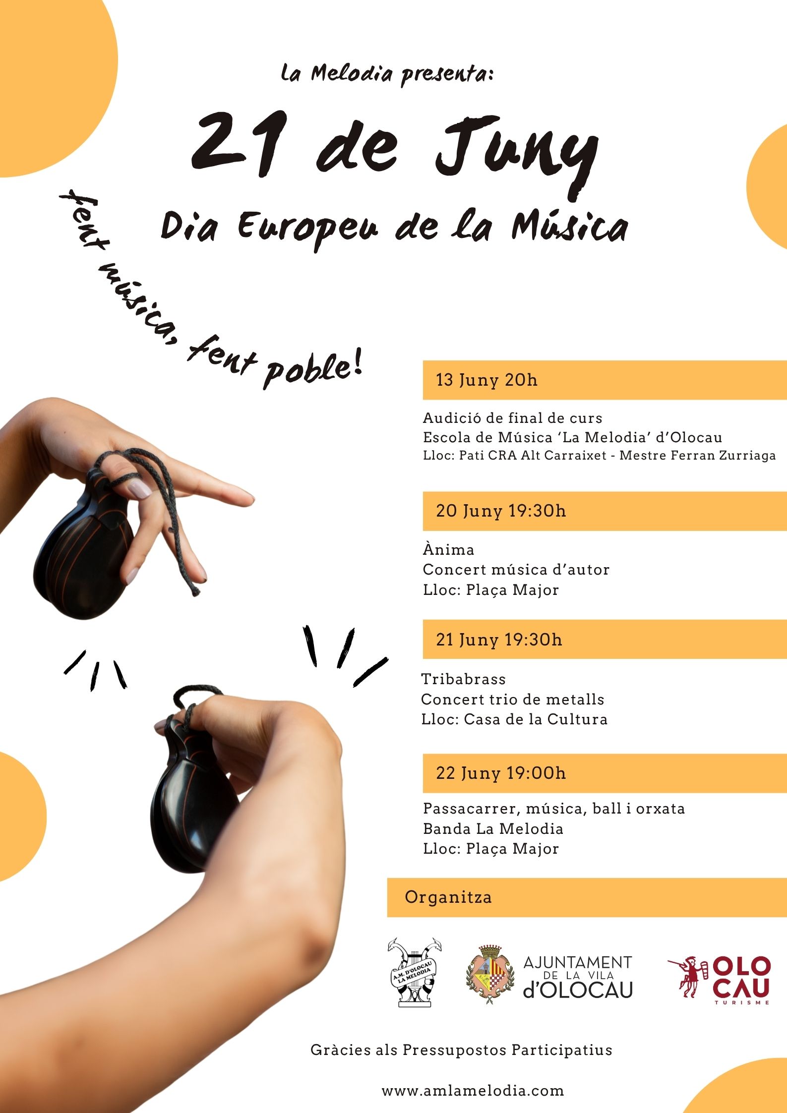 Actividades de &lsquo;La Melodia&rsquo; con motivo del D&iacute;a Europeo de la M&uacute;sica Olocau