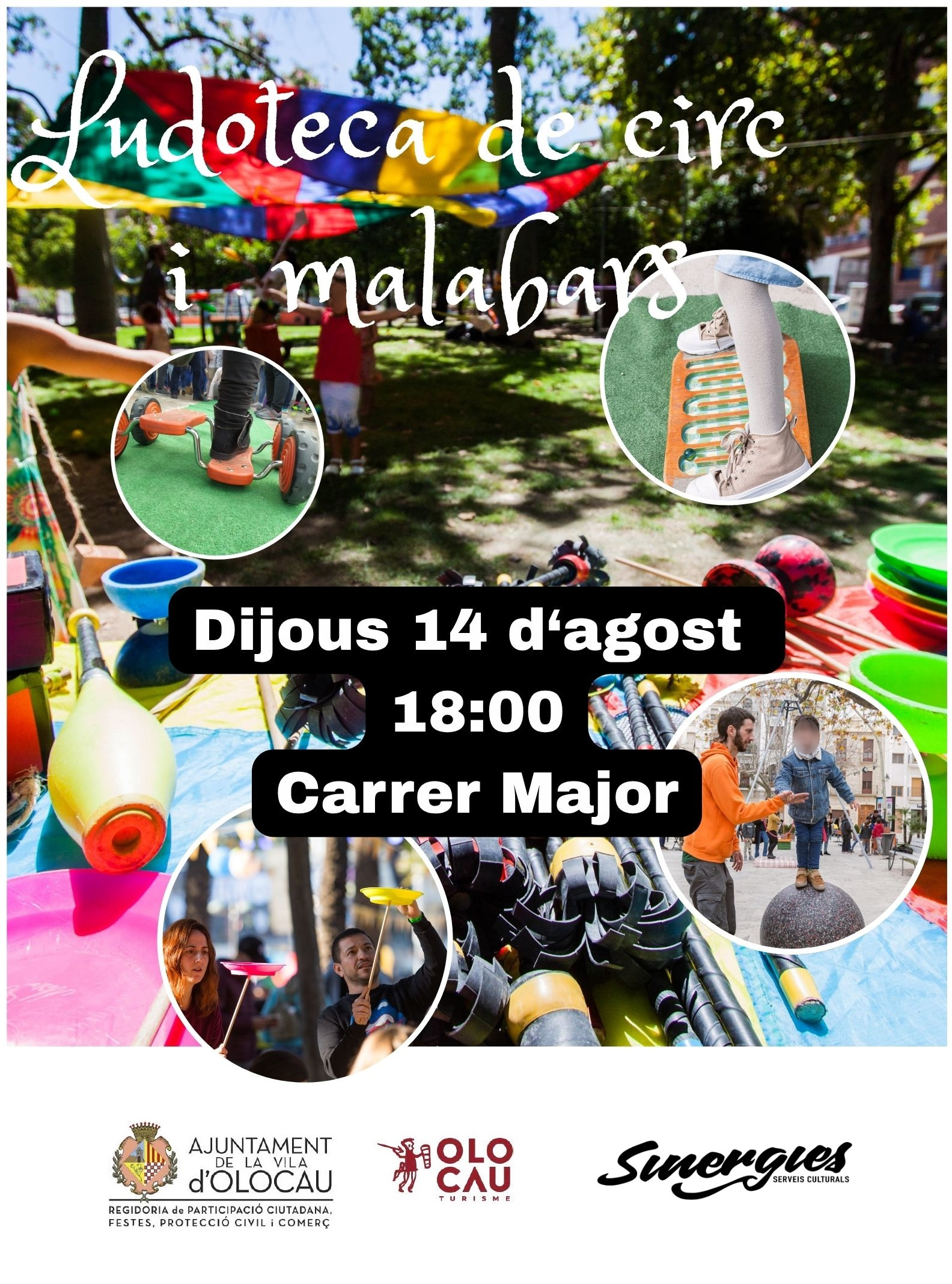 Cartel ludoteca de circo y malabares Olocau