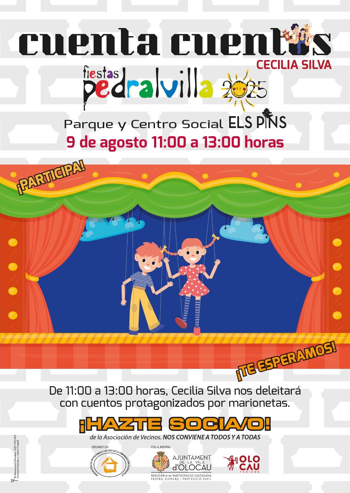 Cartel sesi&oacute;n de cuentacuentos - Fiestas de Verano de Pedralvilla 2025 Olocau