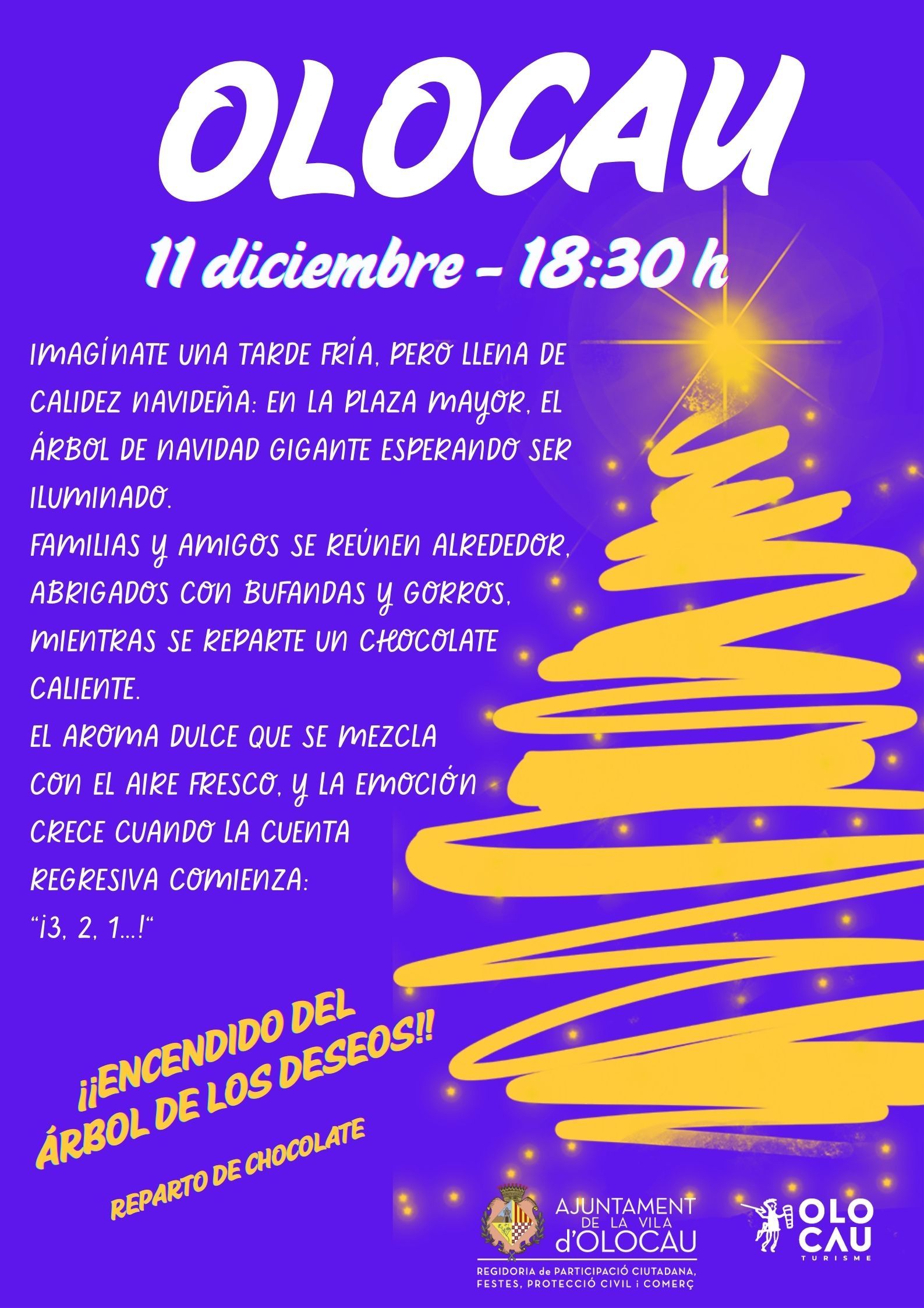 Cartel encendido &Aacute;rbol de los Deseos Olocau
