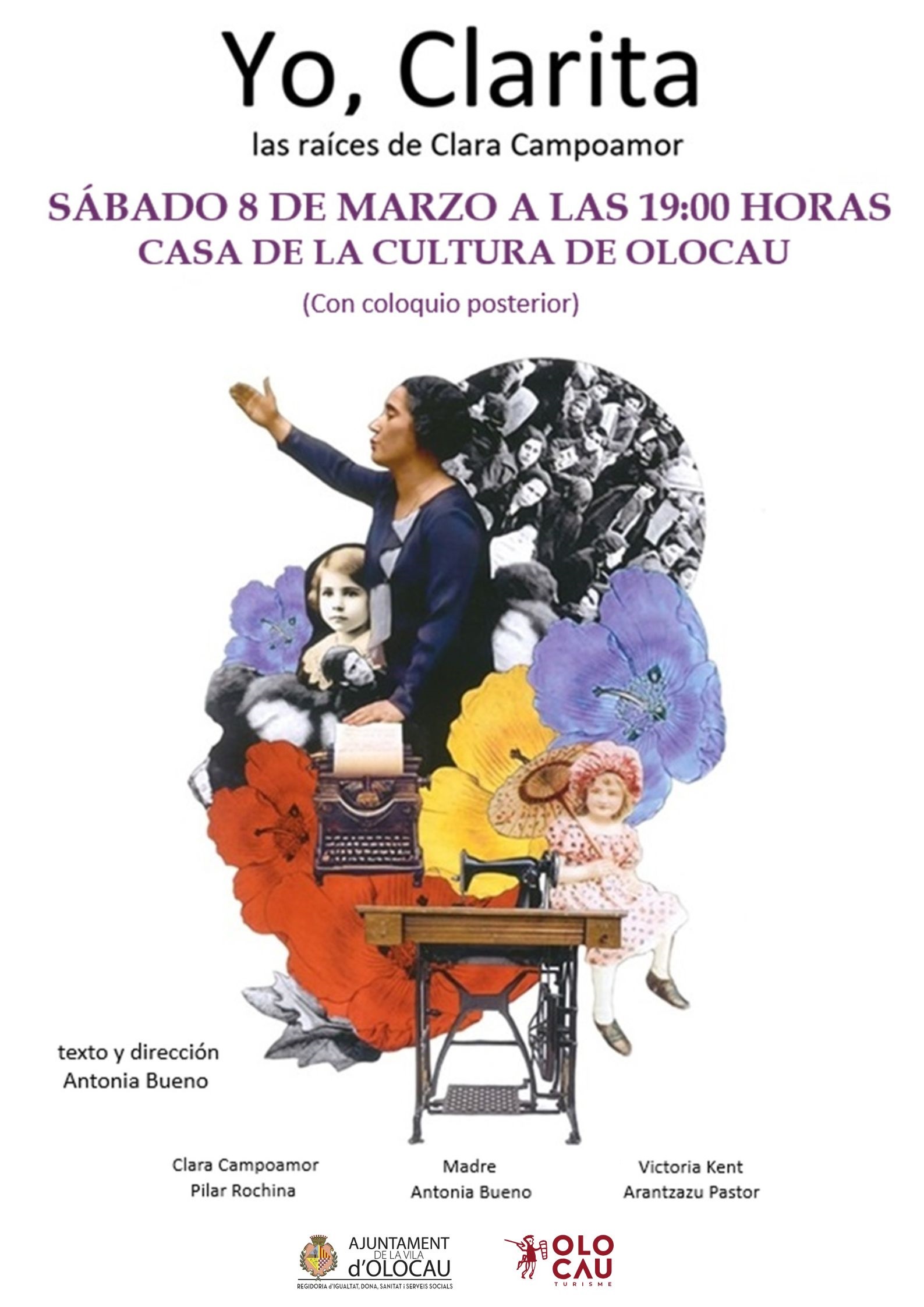 Cartel representaci&oacute;n obra Yo, Clarita, las ra&iacute;ces de Clara Campoamor Olocau
