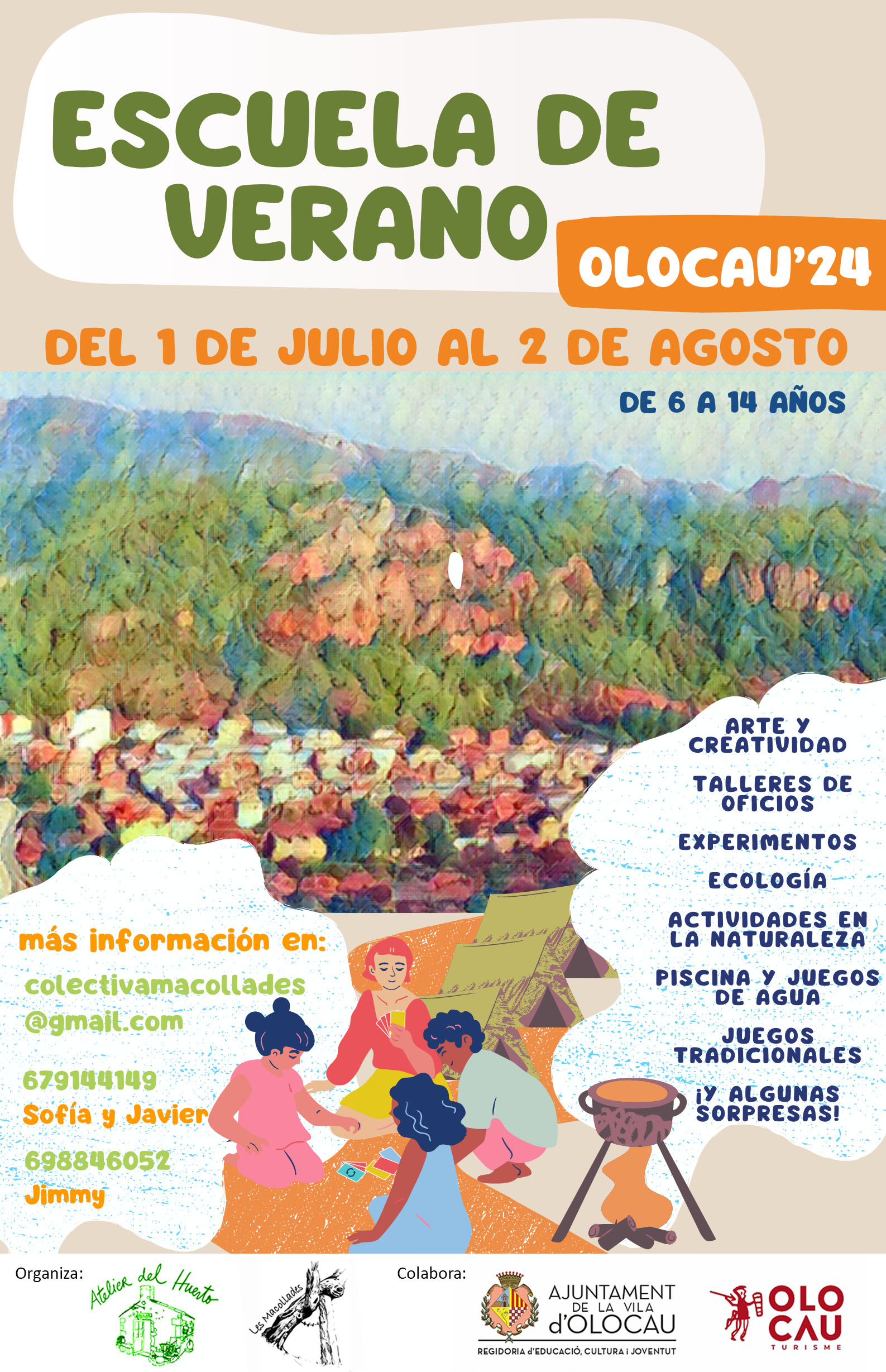 Cartel Escuela de verano Atelier del Huerto Olocau