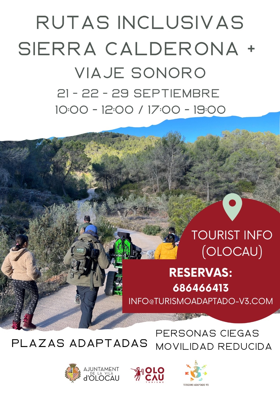 Cartel rutas inclusivas Sierra Calderona + Viaje sonoro Olocau