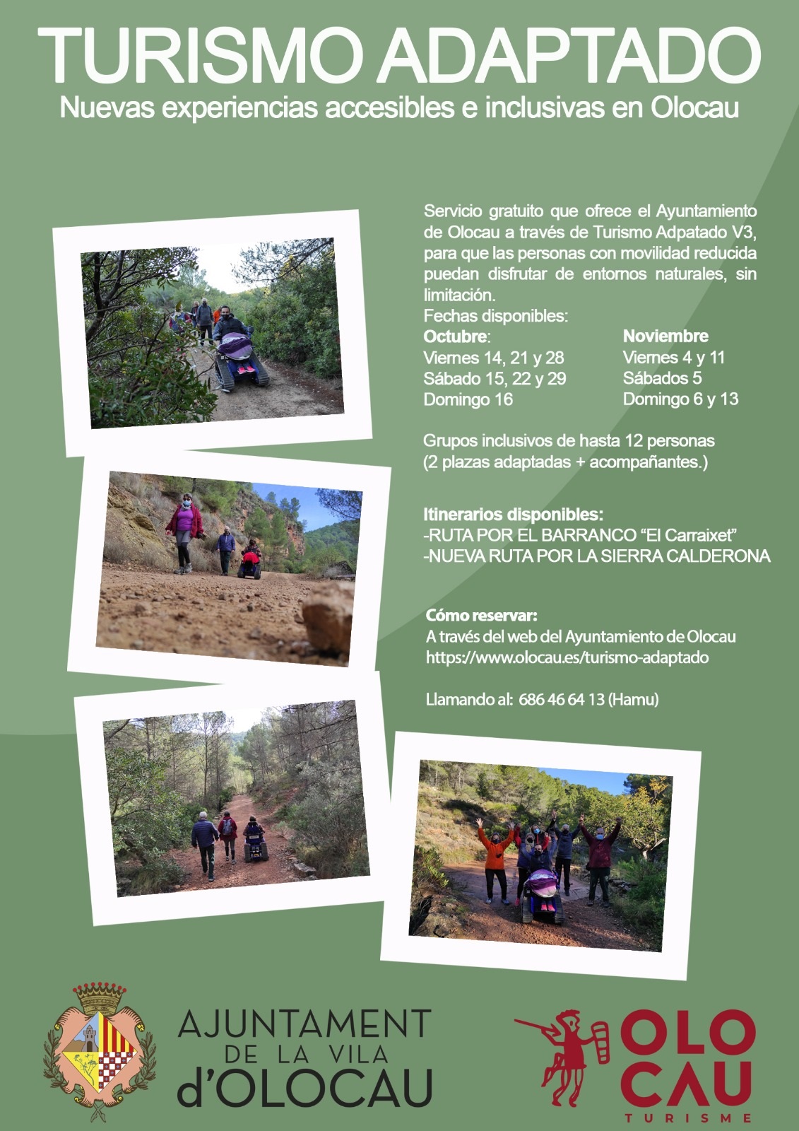 Cartel rutas turísticas accesibles Olocau