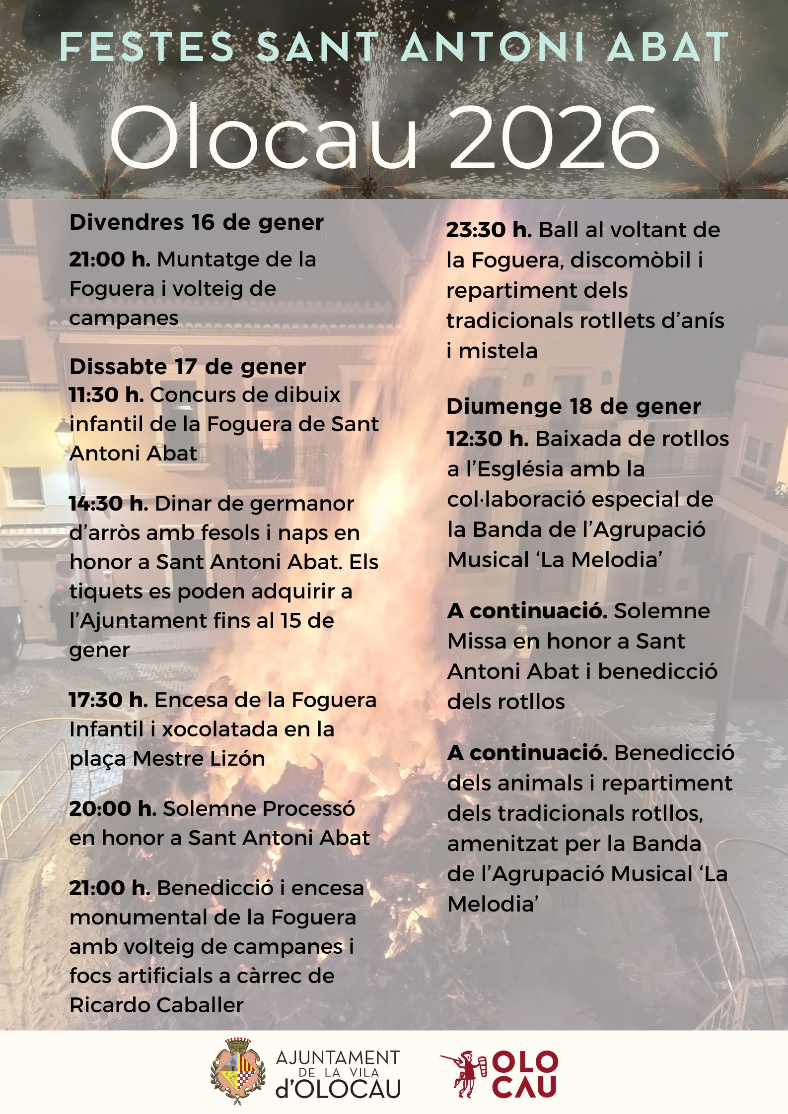 Cartel Fiestas San Ant&oacute;n Olocau 2026