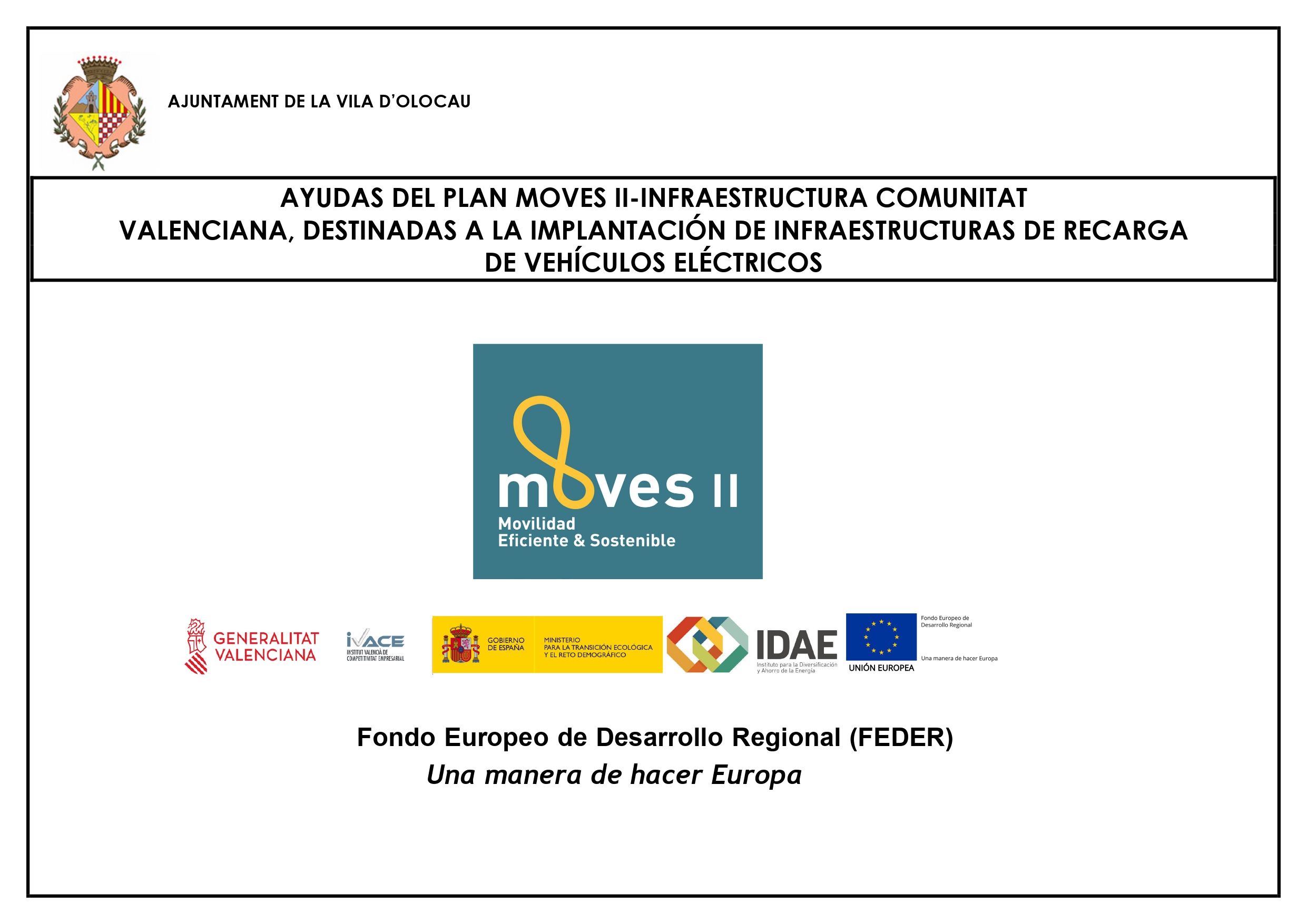 Cartel Subvenci&oacute;n IVACE Olocau