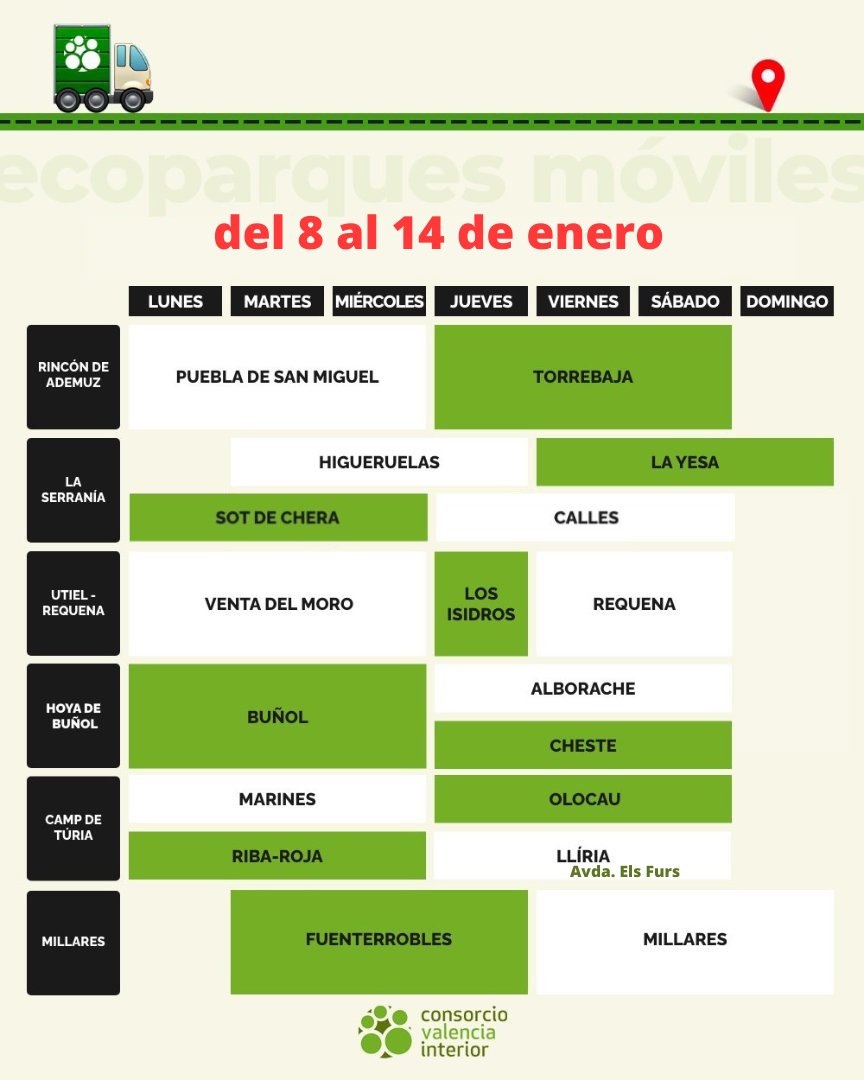 Calendario ecom&oacute;vil