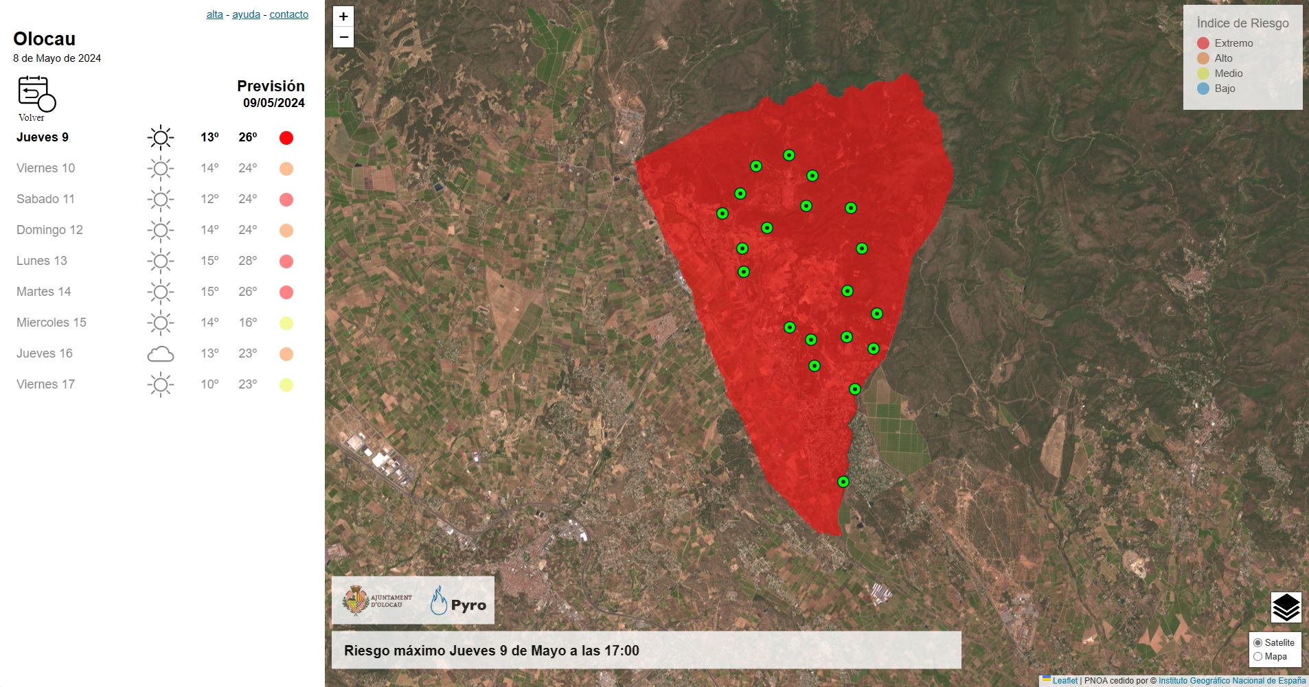 Riesgo incendios - Previsi&oacute;n