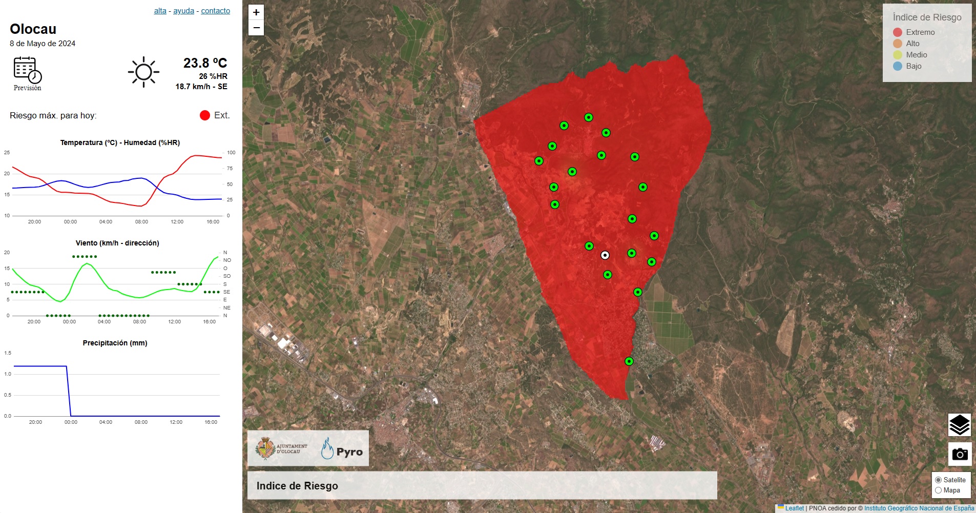 Riesgo incendios - Mi&eacute;rcoles 8 de mayo