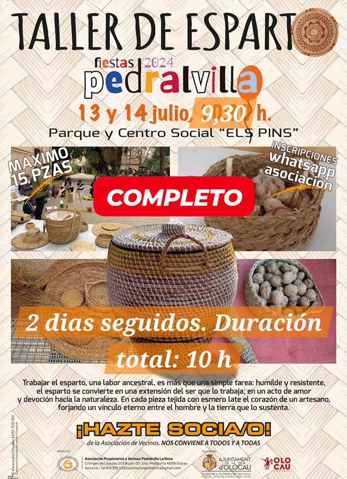 Taller de esparto Pedralvilla Olocau