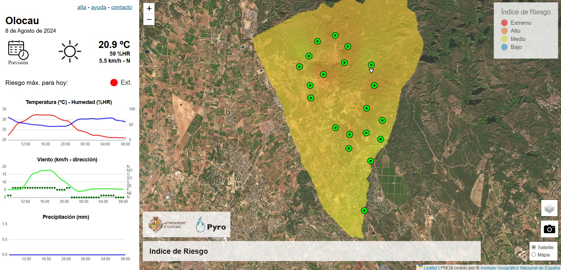 Riesgo incendios - Jueves 8 agosto
