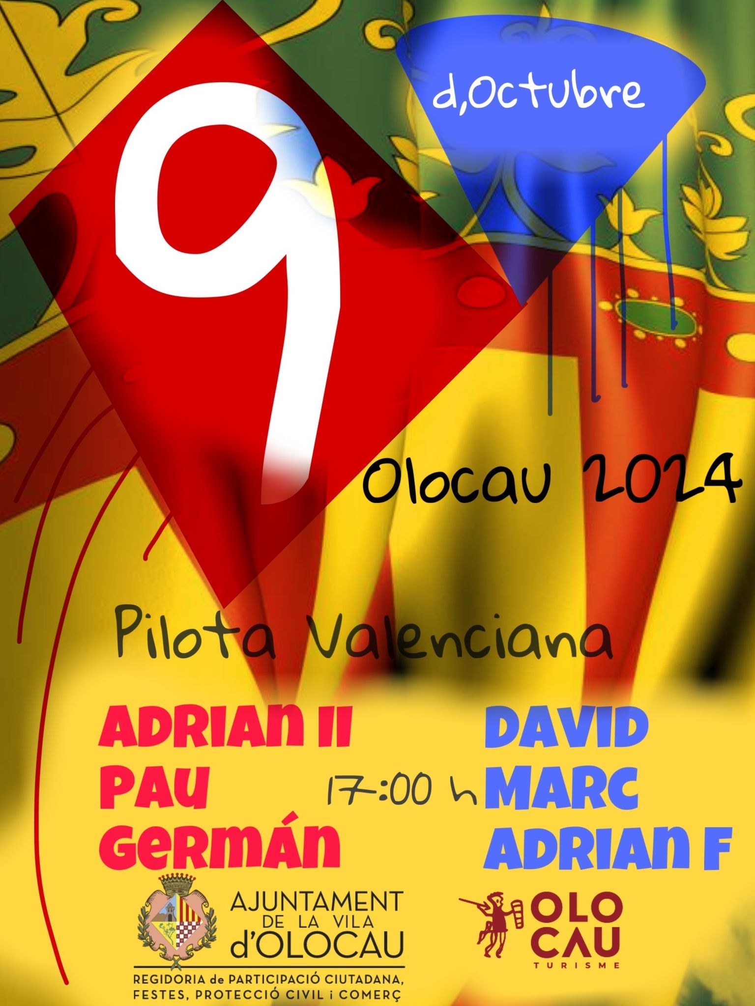 Cartel tarde de pilota valenciana Olocau