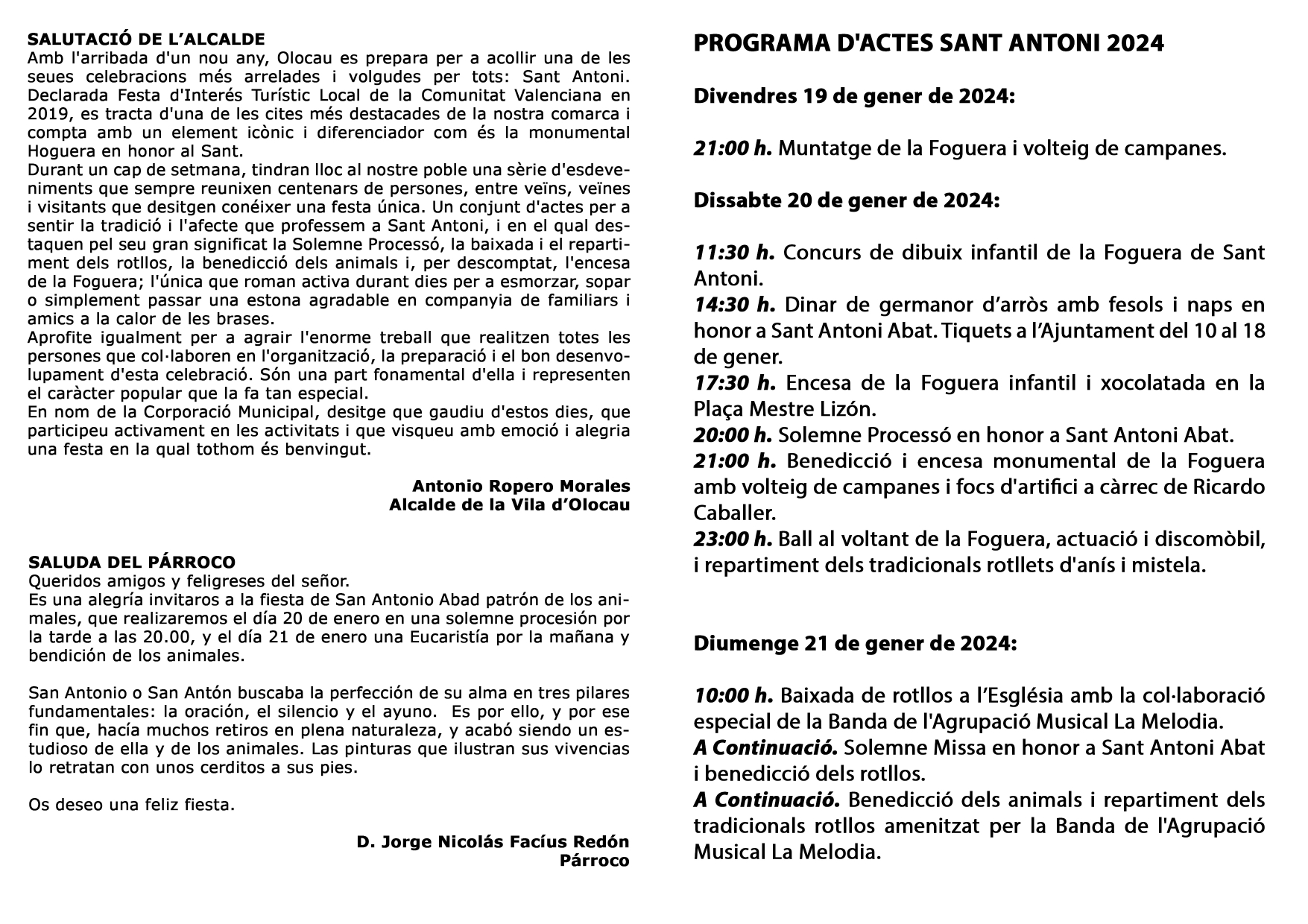 Programa San Ant&oacute;n Olocau 2024 - 2