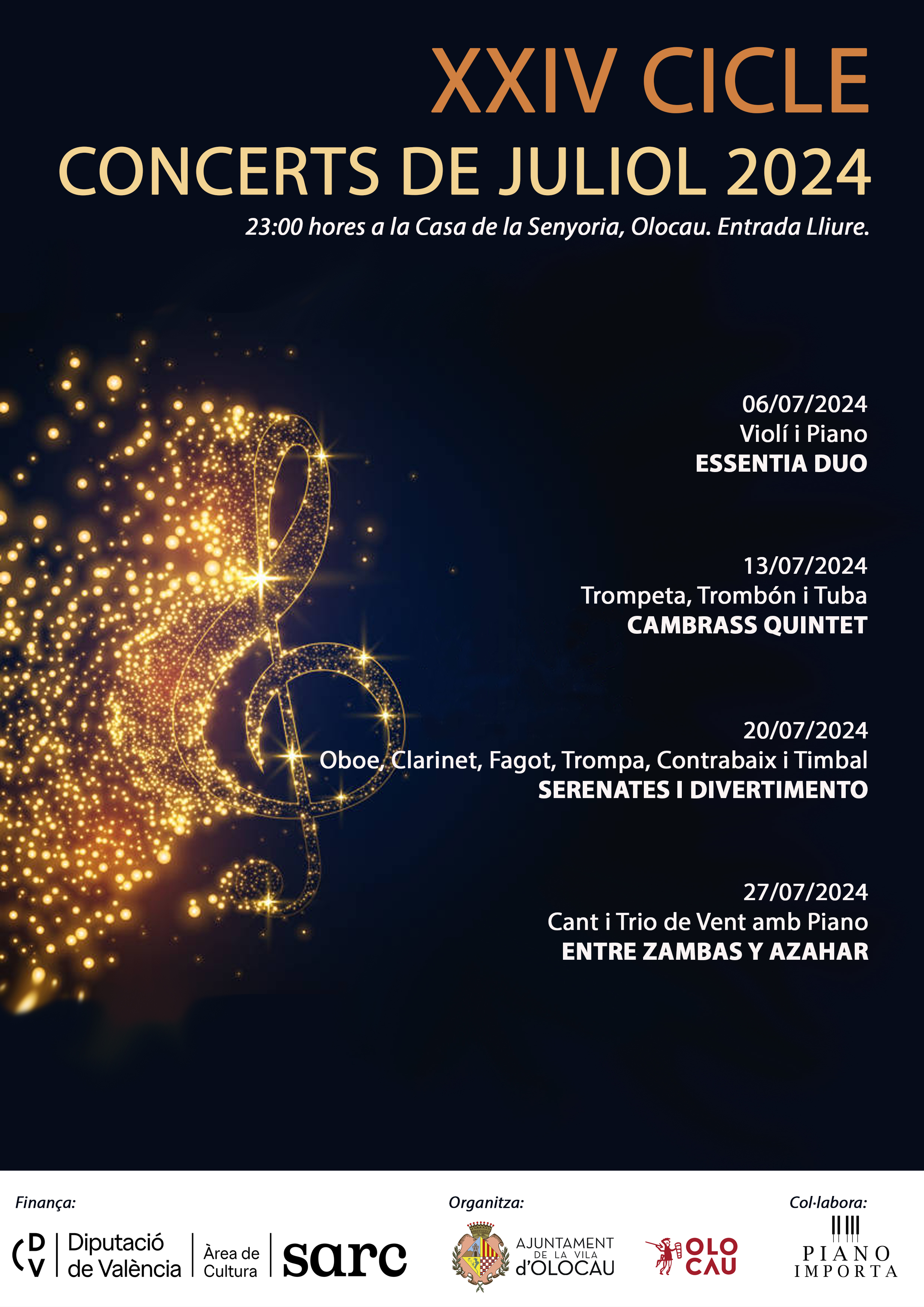 Cartel XXIV Ciclo de Conciertos Julio Casa de la Senyoria Olocau