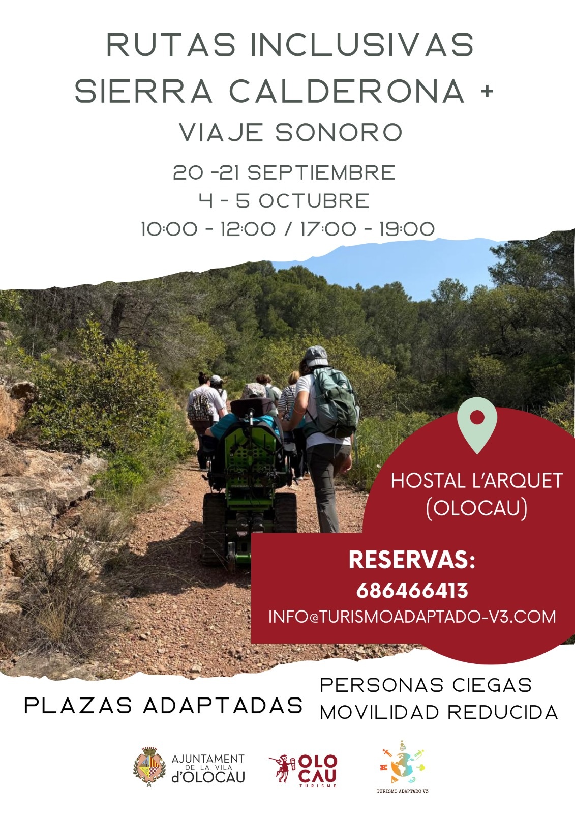 Cartel nuevas fechas rutas inclusivas Sierra Calderona Olocau