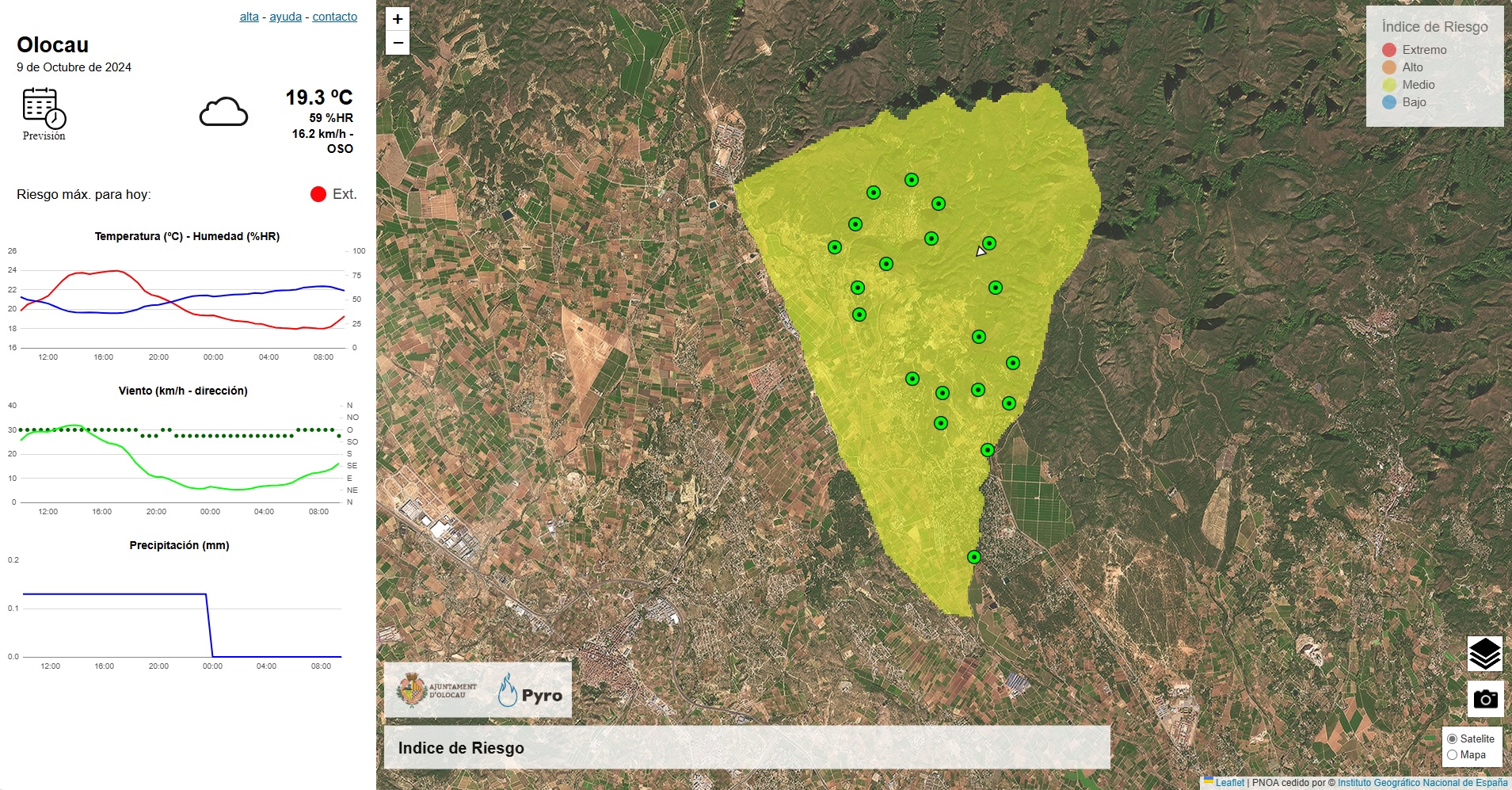 Riesgo incendios 9 octubre