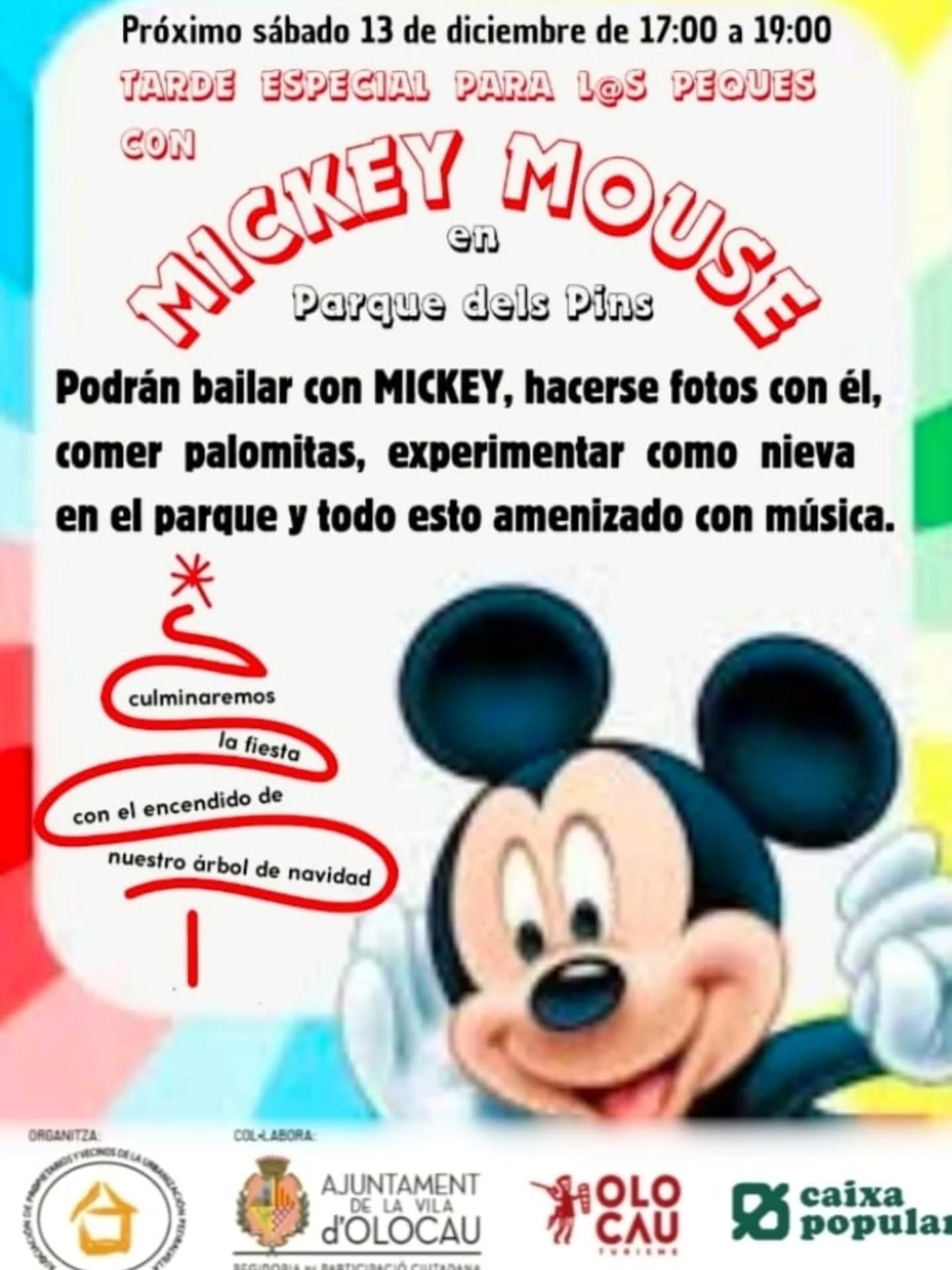 Cartel tarde festiva y encendido Árbol de Navidad Pedralvilla Olocau