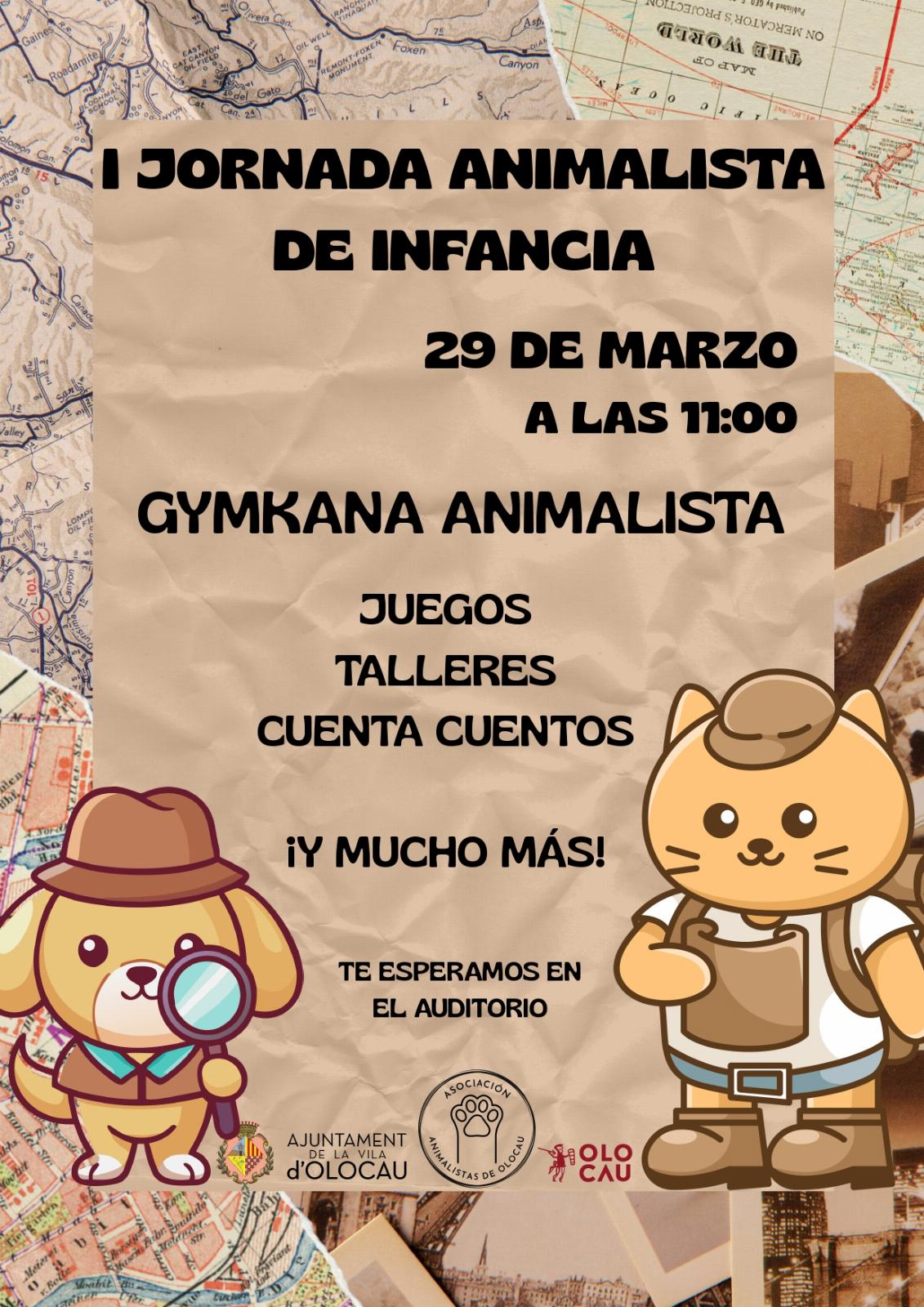 Cartel primera Jornada Animalista de Infancia de Olocau