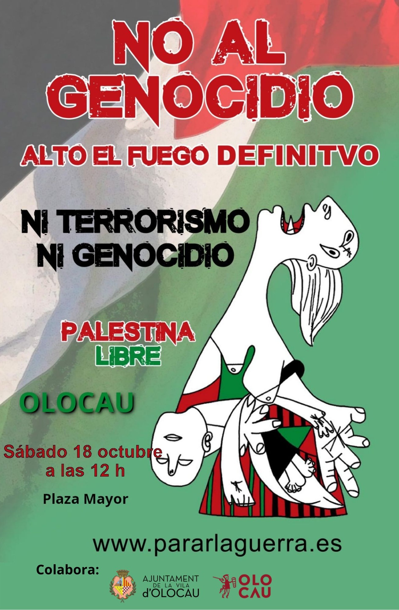 Cartel concentraci&oacute;n por Palestina Olocau