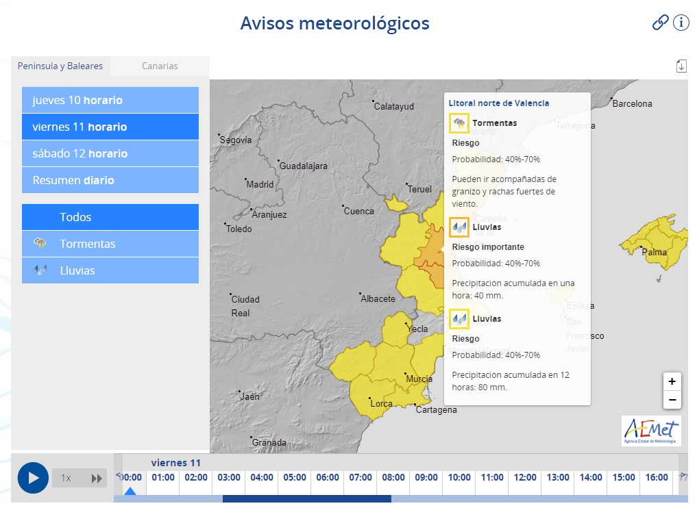 AEMET Divendres 11 de novembre