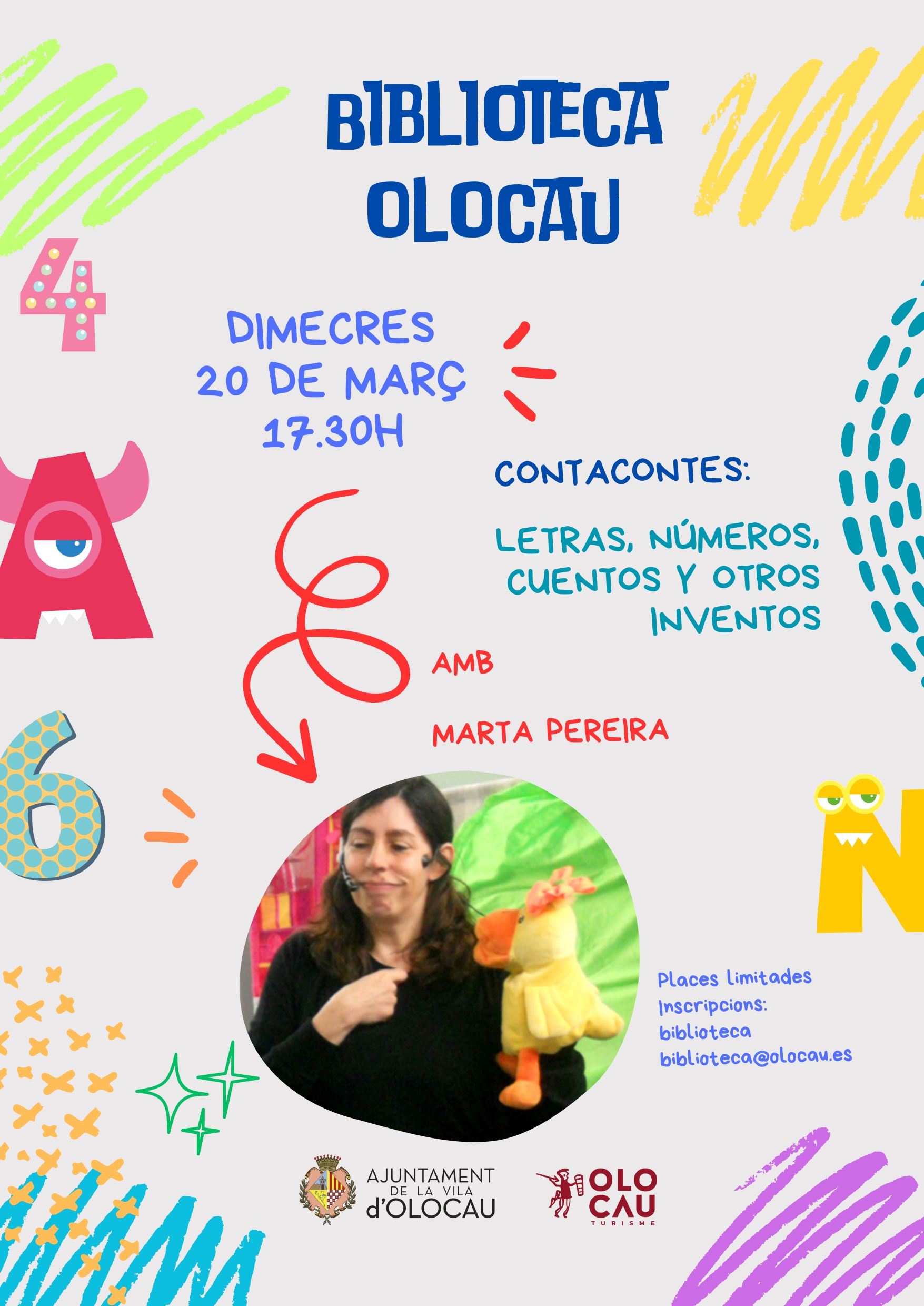 Cartel cuentacuentos Biblioteca Olocau marzo 2024