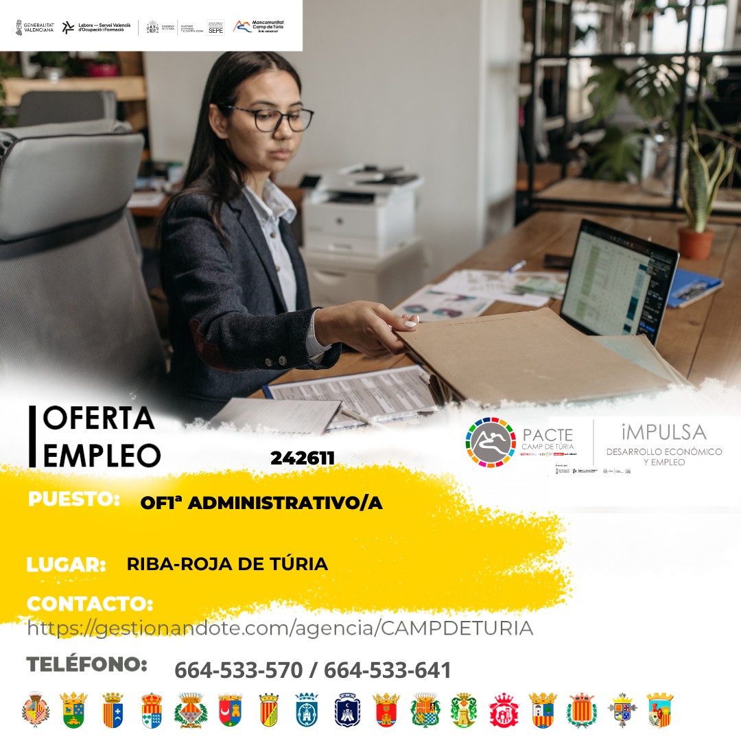 Oferta de empleo - Of 1&ordf; Administrativo-a