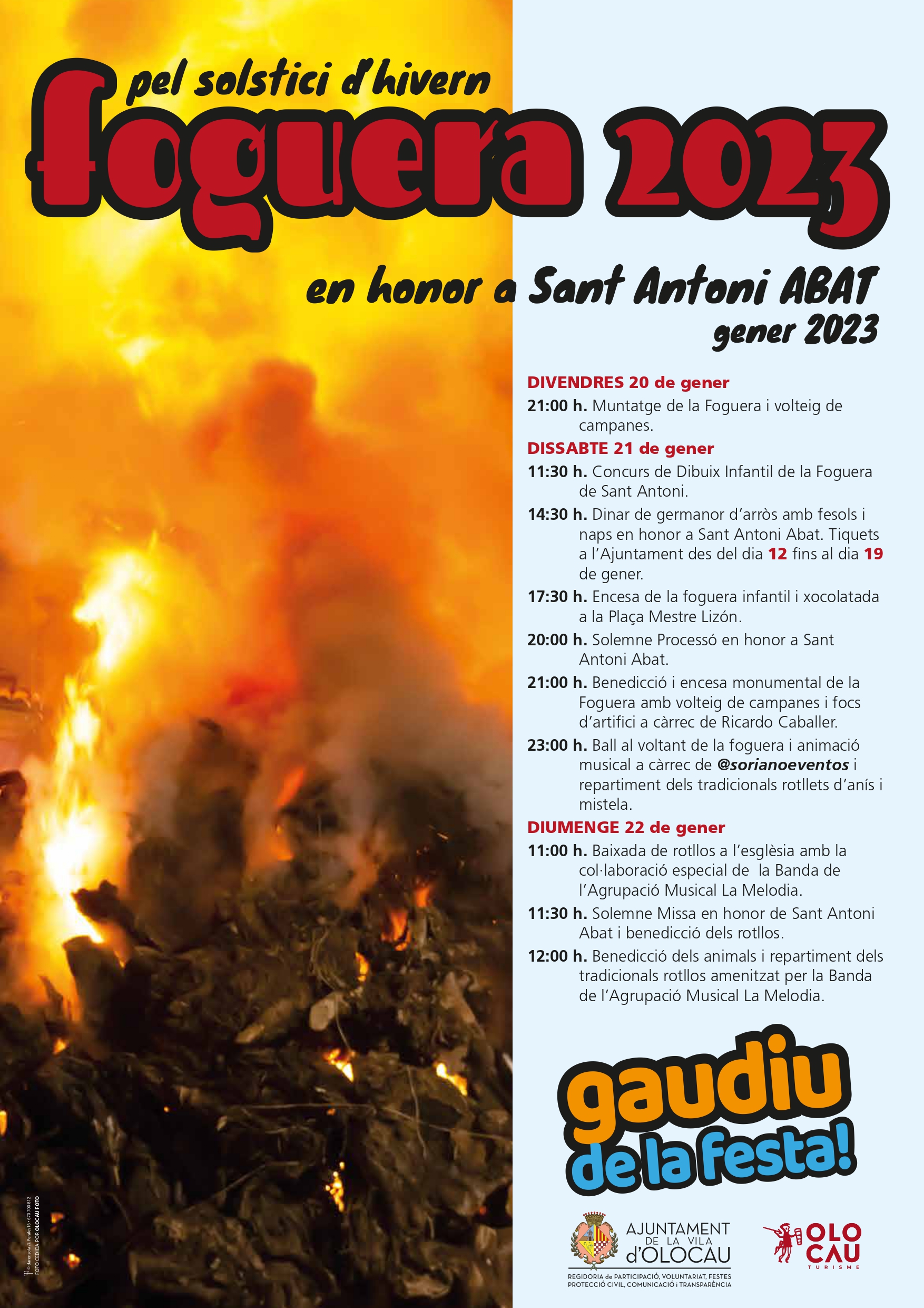 Cartel Hoguera Fiestas San Antonio Abad 2023 Olocau