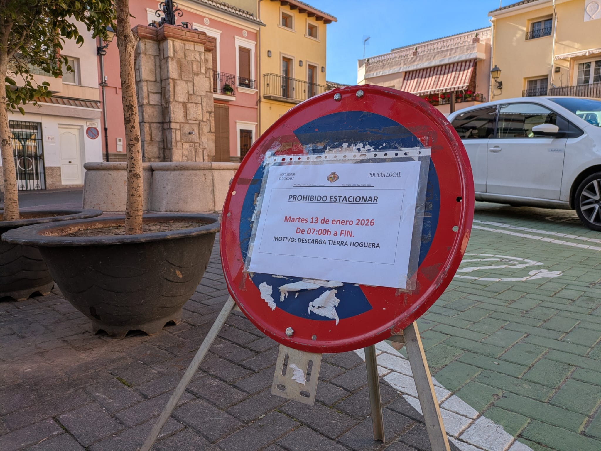 Prohibici&oacute;n de estacionar con motivo del montaje de la Hoguera de San Ant&oacute;n 1