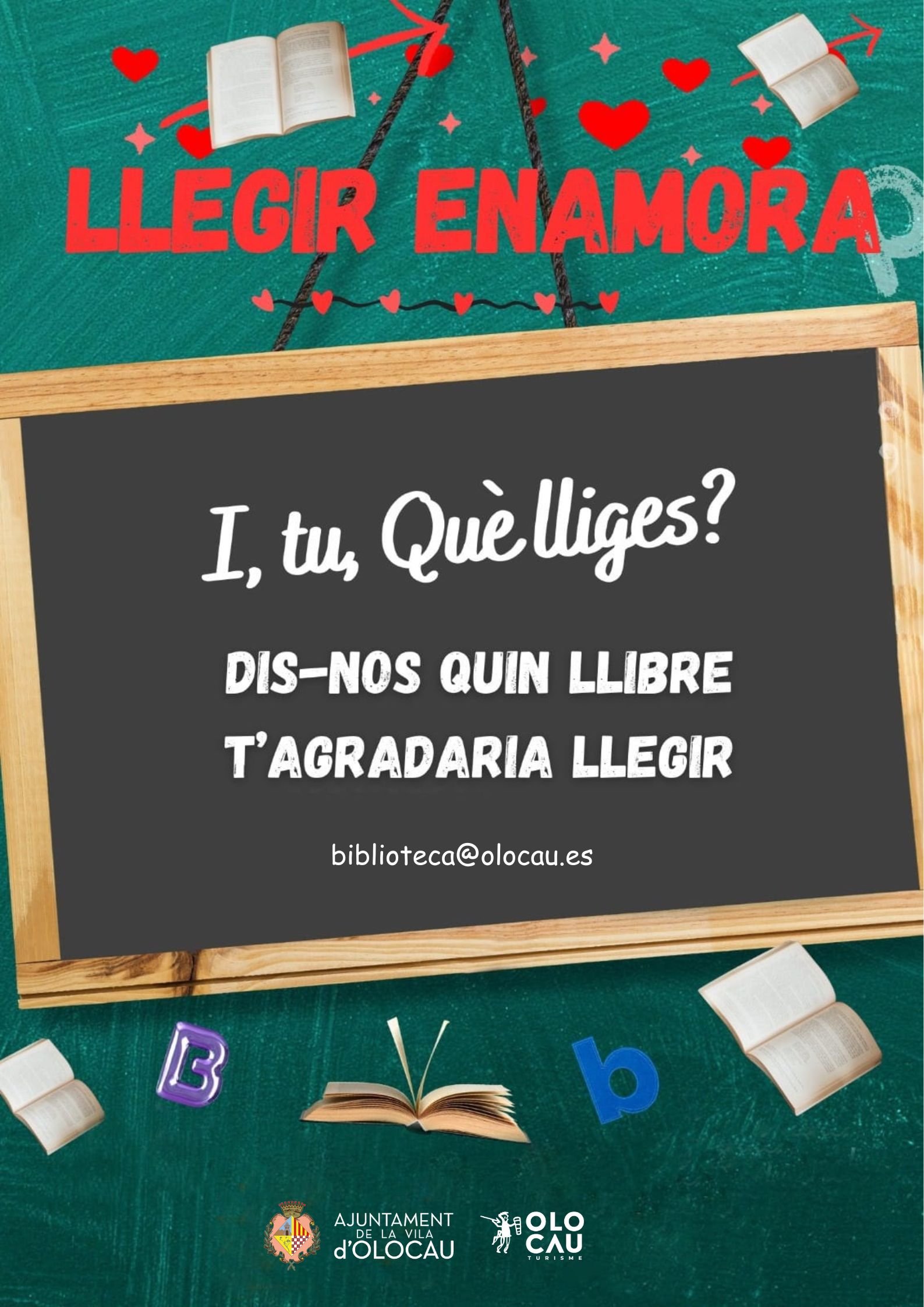 Cartel Llegir enamora Biblioteca Olocau